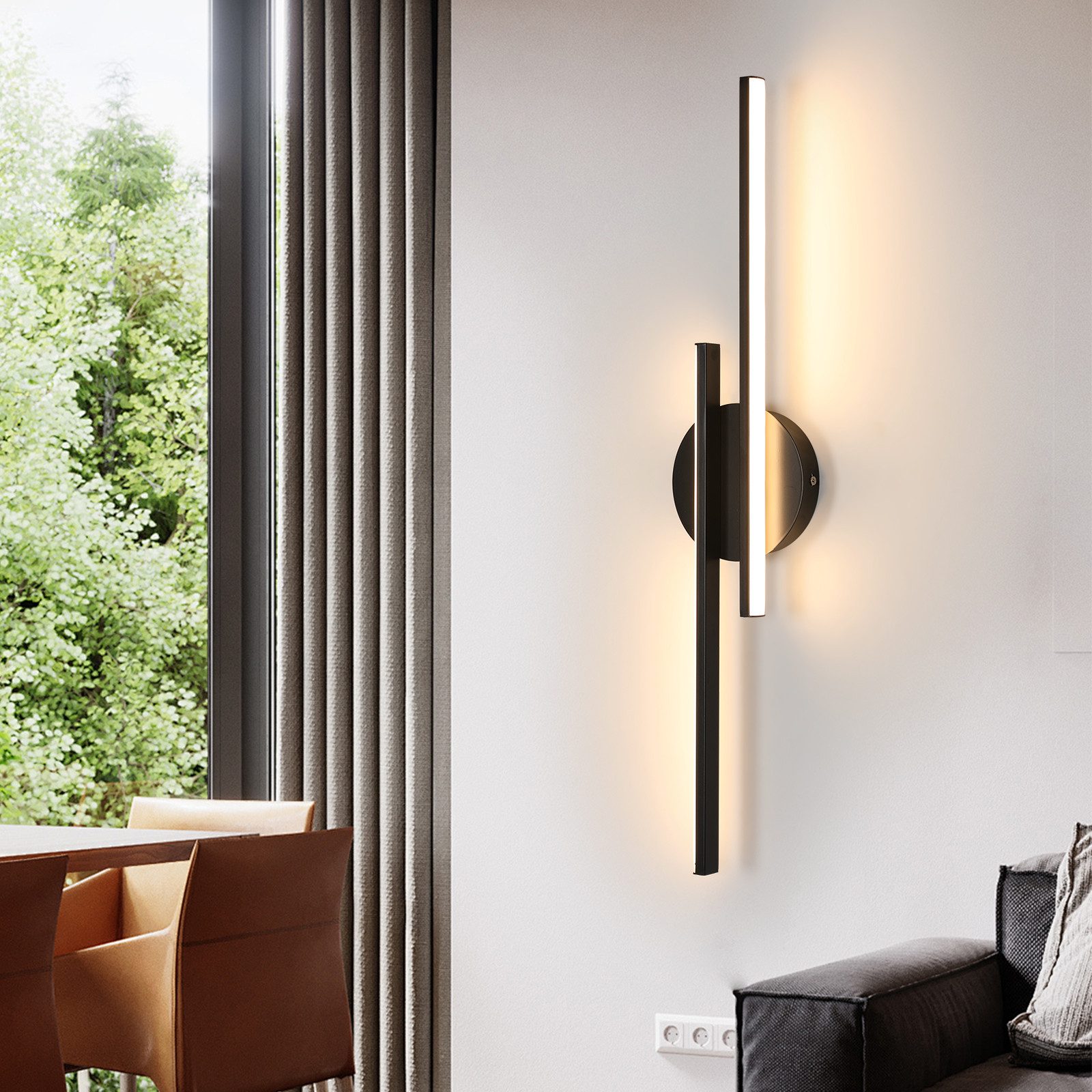 Goeco Wandleuchte I-förmige Wandleuchte, LED Aluminiumleuchte, günstig online kaufen