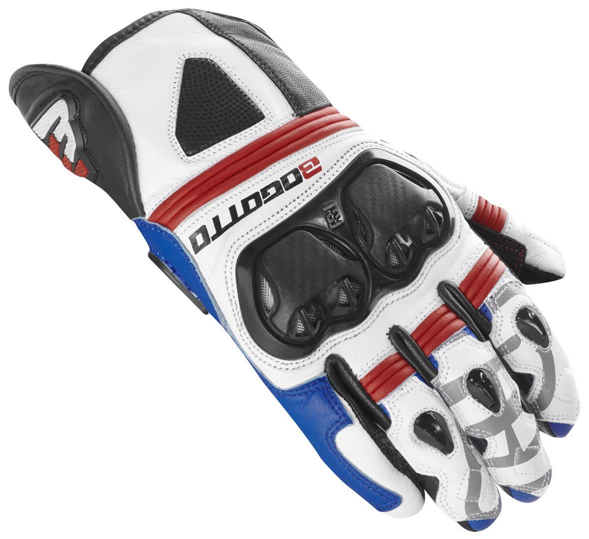 Bogotto Motorradhandschuhe Grand Champ Motorradhandschuhe White/Red/Blue