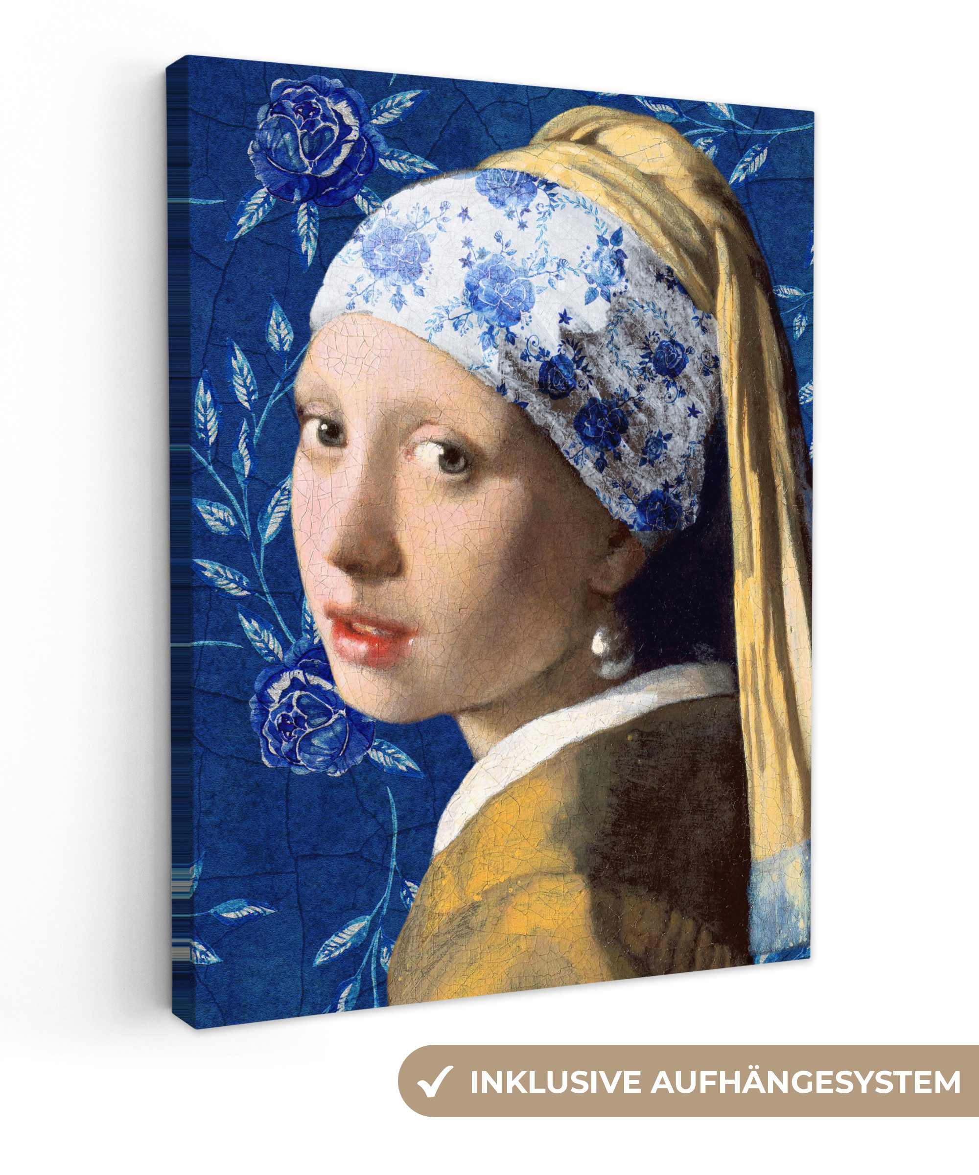 OneMillionCanvasses® Leinwandbild Mädchen mit Perlenohrring - günstig online kaufen