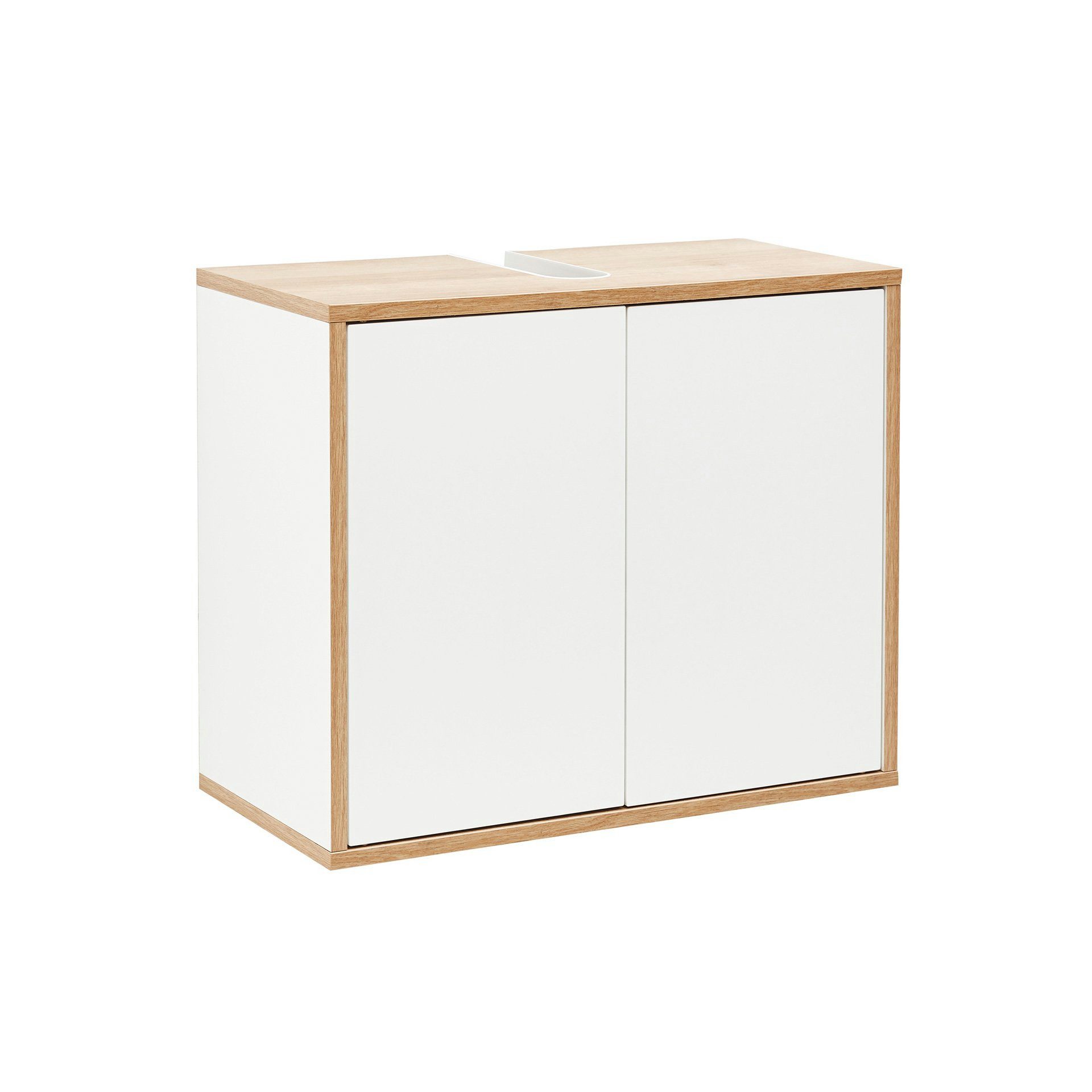 BADEDU Waschbeckenunterschrank Waschbeckenunterschrank, Badschrank, Waschtischunterschrank, Weiß