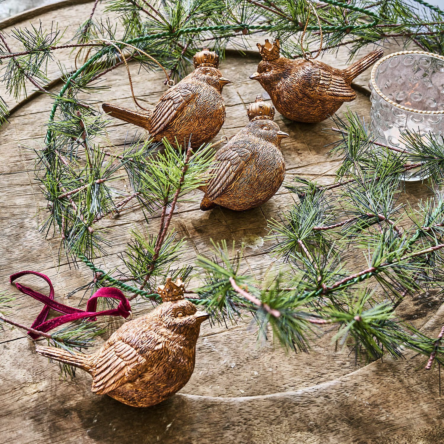 Mirabeau Weihnachtsfigur Anhänger 4er Set Dottica antikgold (4er Set, 4er Set)