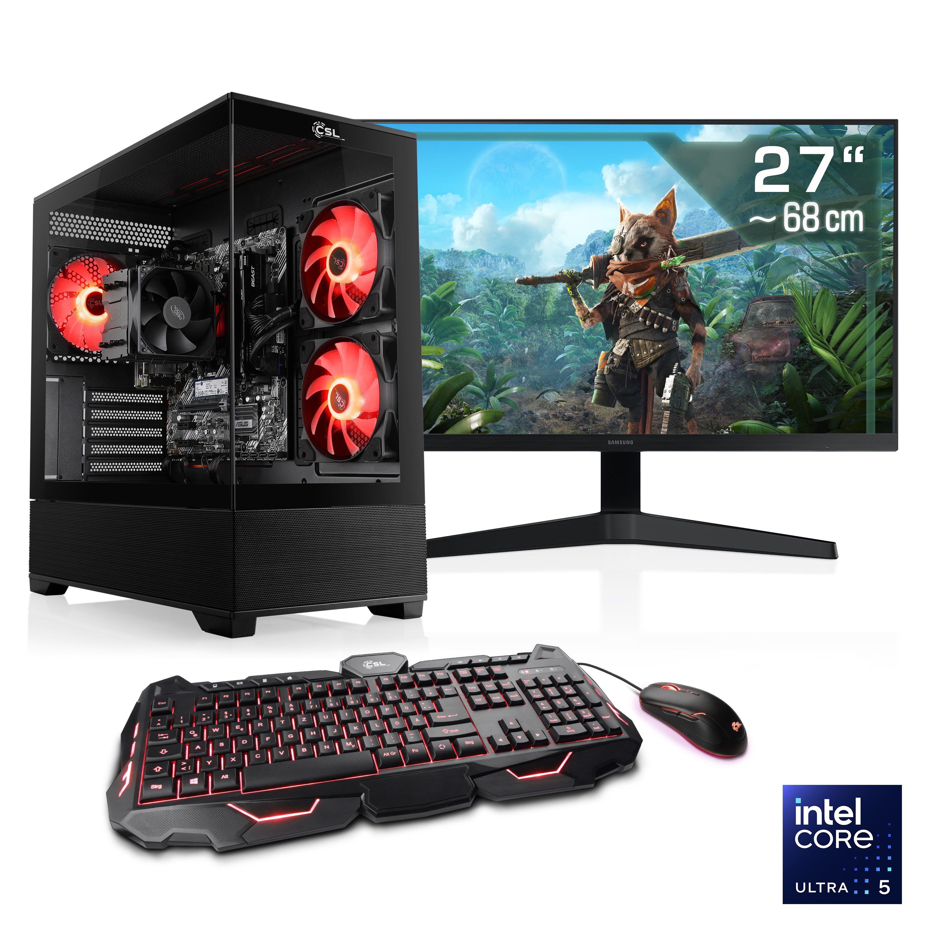 CSL AeroVision V24445 Gaming-PC-Komplettsystem (27", Intel® Core Ultra 5 245K, Intel Core Ultra 5, 32 GB RAM, 1000 GB SSD)