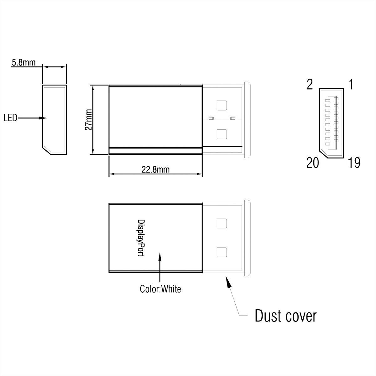 VALUE Display Adapter, Virtual DP Emulator (EDID), 4K Audio- & Video-Adapter