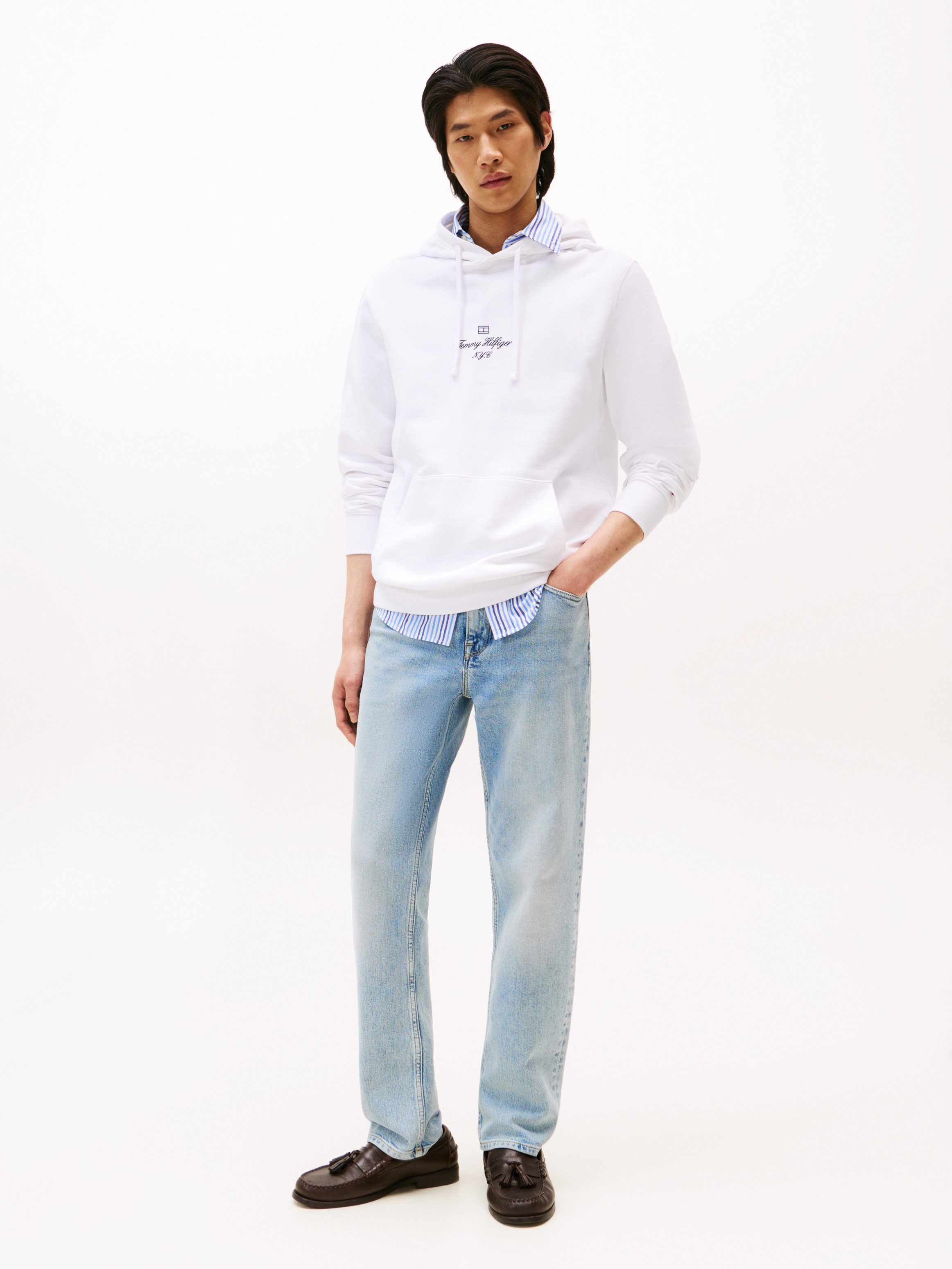 Tommy Hilfiger Hoodie OUTLINE FLAG SCRIPT HOODIE mit kontrastfarbener Stick günstig online kaufen