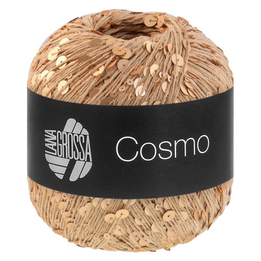 LANA GROSSA COSMO Häkelwolle, 260 m (Beilaufgarn aus Baumwolle mit großen und kleinen Pailletten), 100 g
