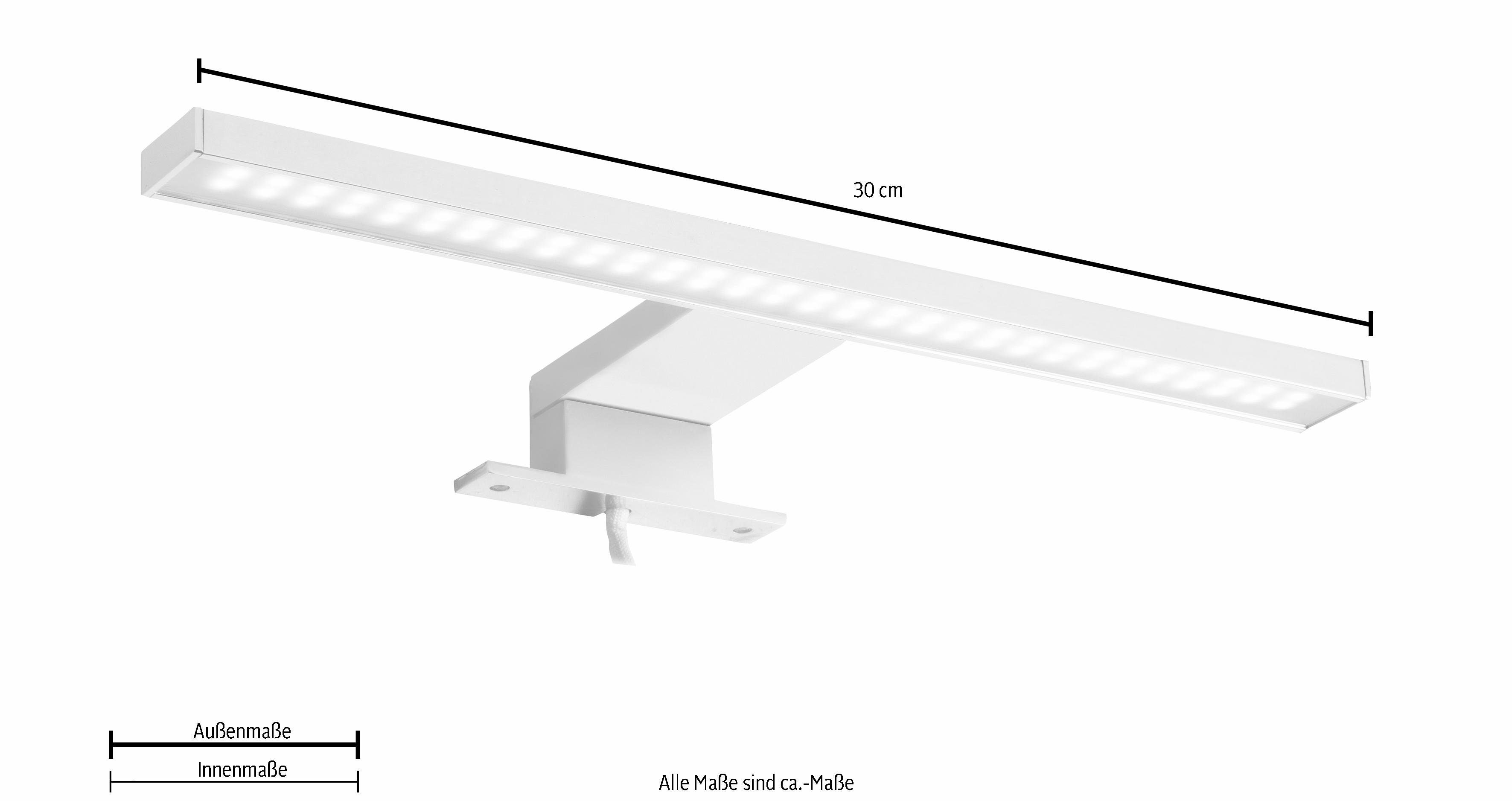LED fest Badaufsatzleuchte Kaltweiß, Spiegelleuchte, integriert, LED trendteam