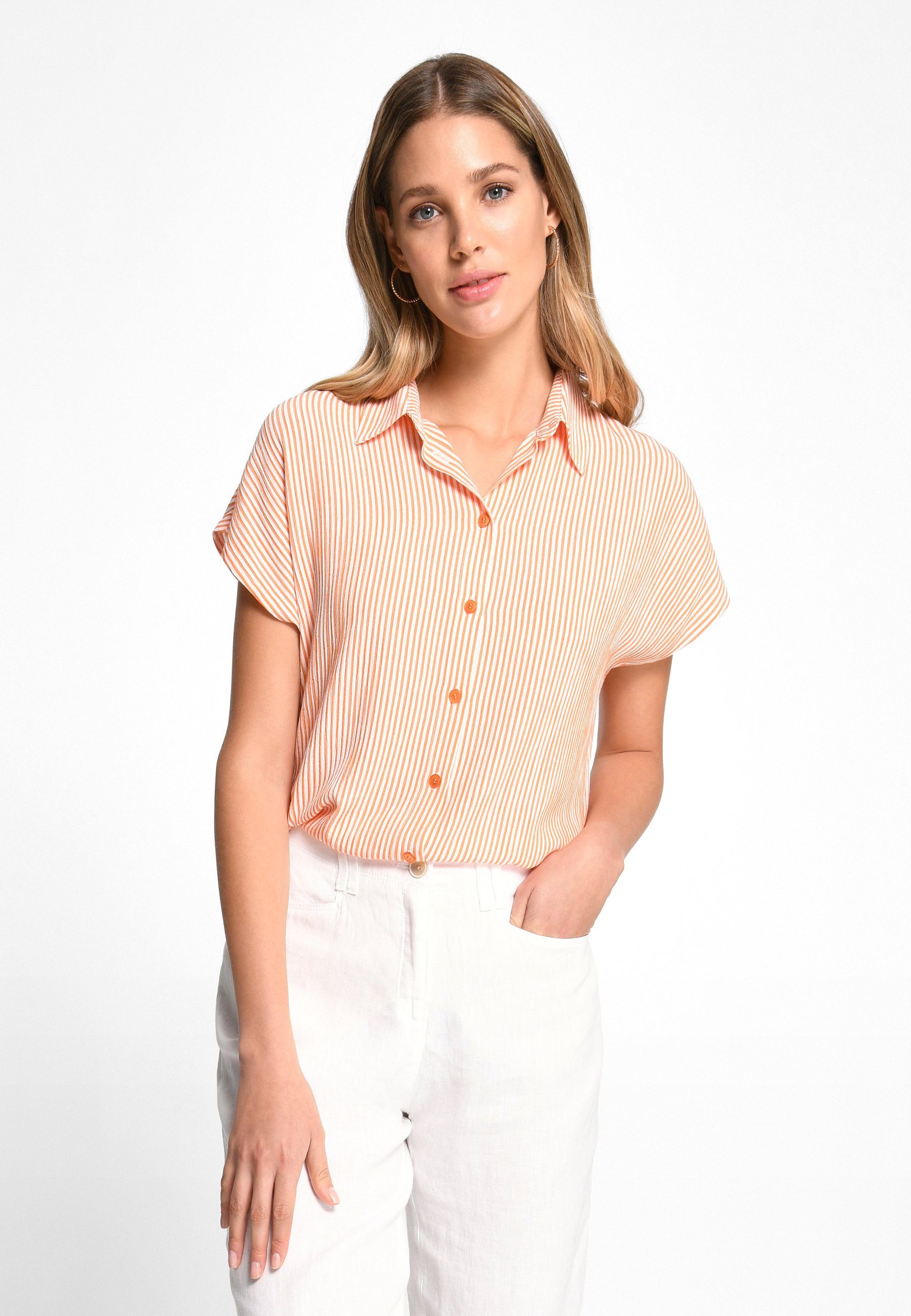 Peter Hahn Klassische Bluse Viscose orange