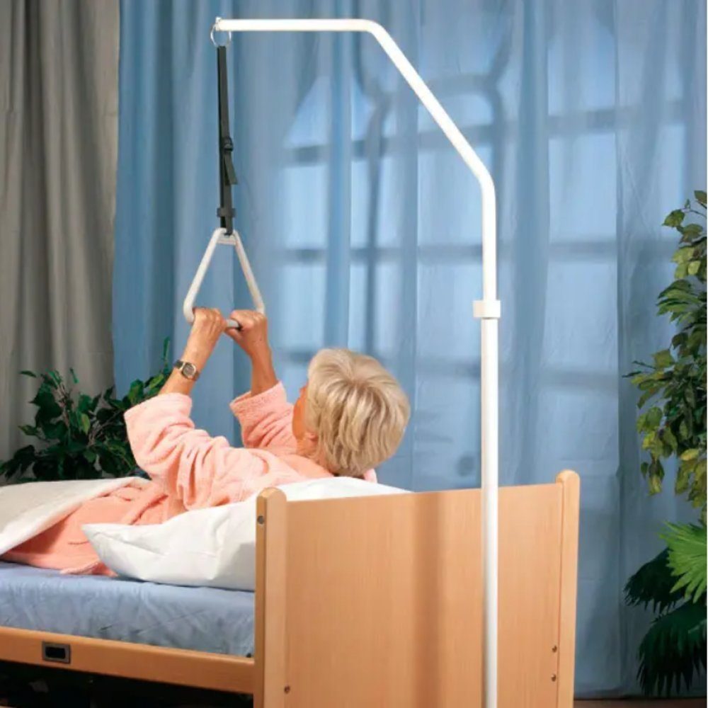 DocMed Bett - Aufstehhilfe Höhenverstellbarer Bettgalgen 3-Fuß, Alltagshilfe, Stabil, Aufrichthilfe, Belastbar bis 75kg