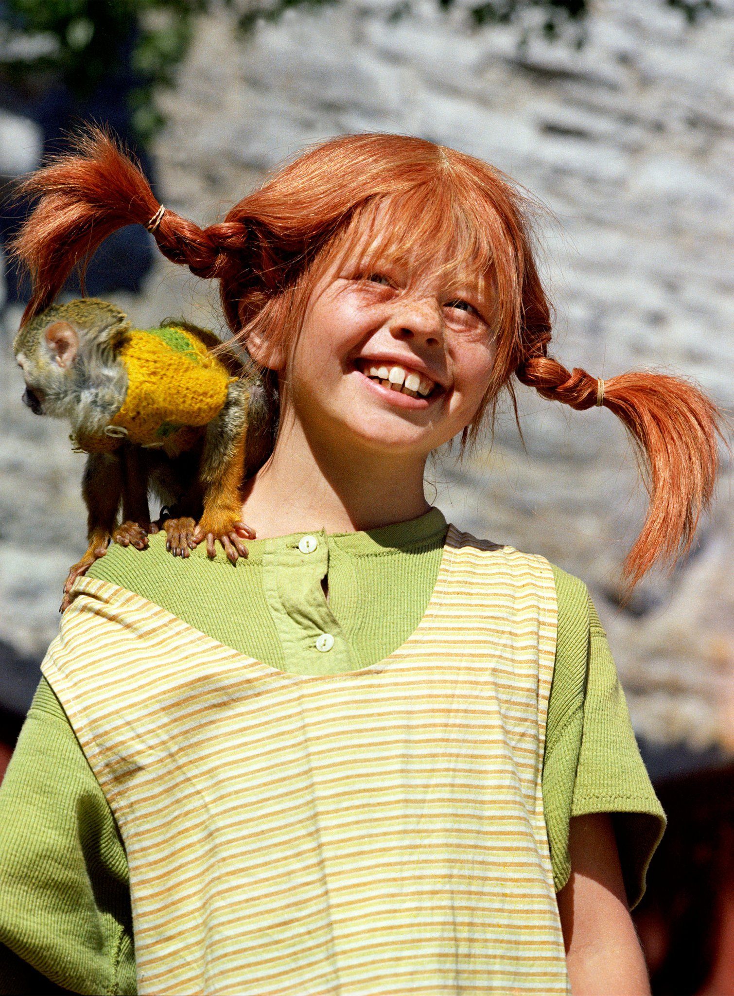 Maskworld Kostüm-Perücke Pippi Langstrumpf Perücke - Faschingskostüm Damen, Original Pippi Langstrumpf Perücke für Erwachsene