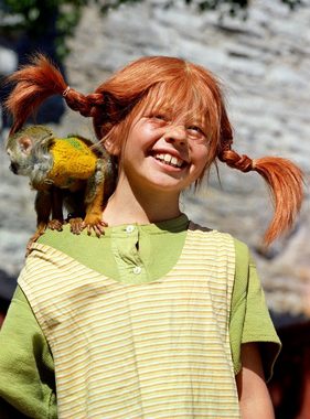 Maskworld Kostüm-Perücke Pippi Langstrumpf Perücke, Original Pippi Langstrumpf Perücke für Erwachsene