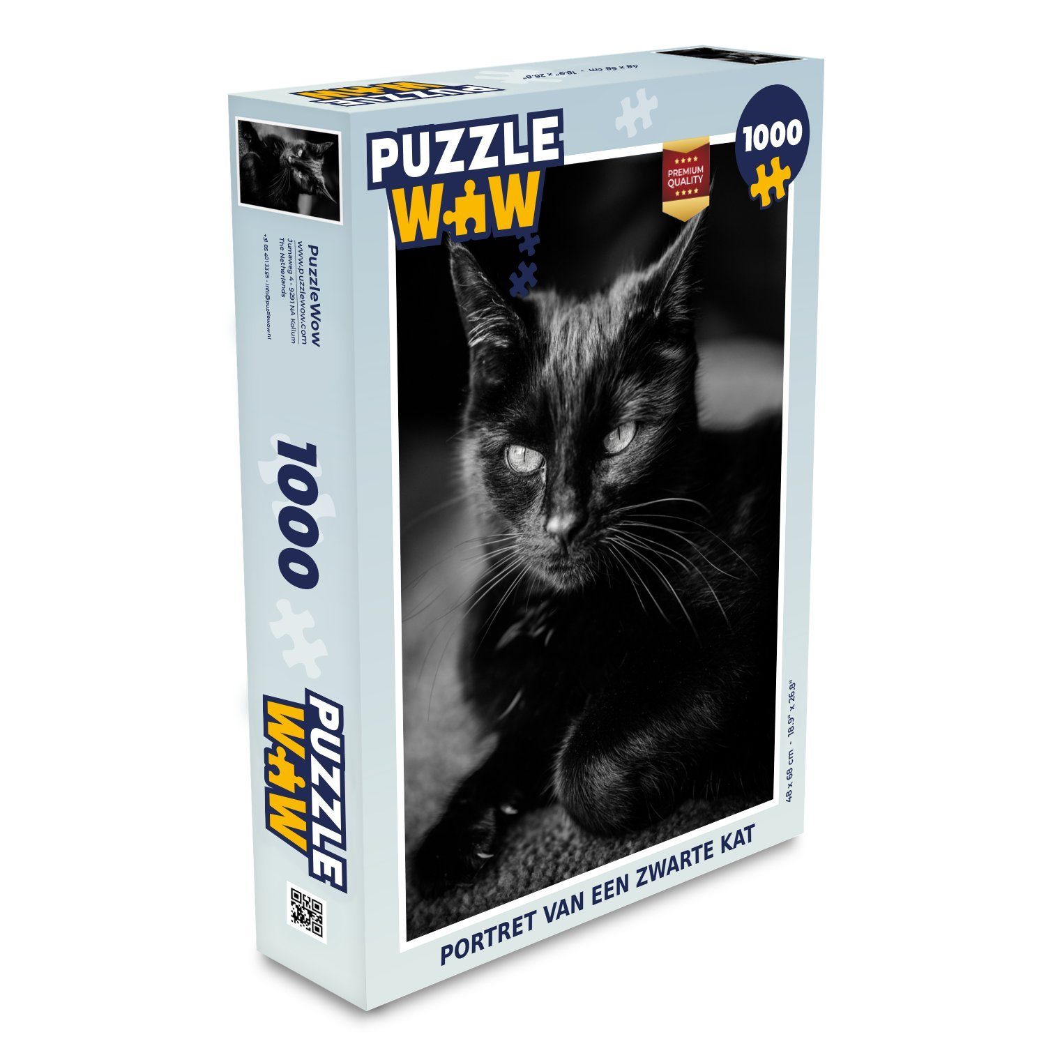 Puzzle Porträt einer schwarzen Katze