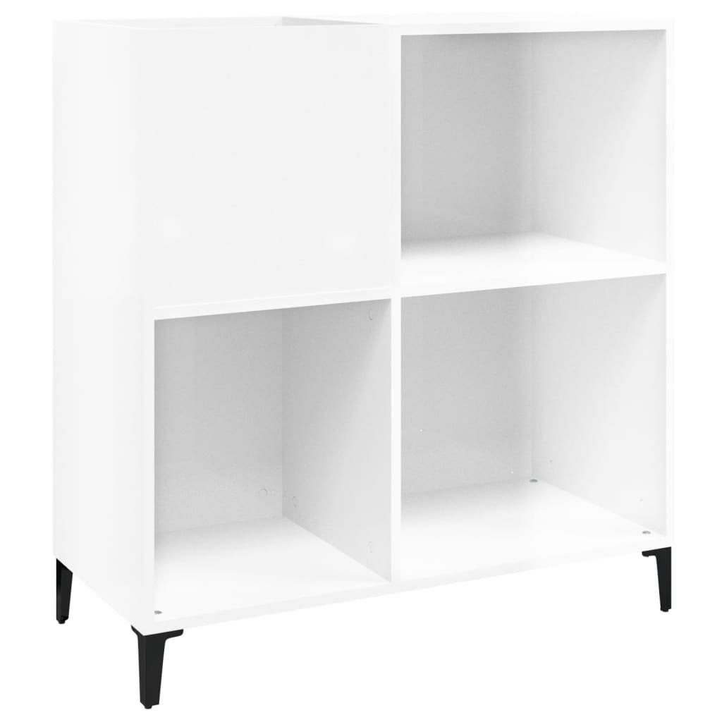 vidaXL Media-Regal Plattenschrank Hochglanz-Weiß 84,5x38x89 Holzwerkstoff, 1-tlg. cm