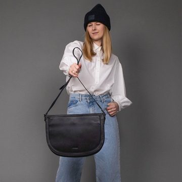 FEYNSINN Schultertasche Leder Umhängetasche Damen SVEA, Handtasche Echtleder für Damen, Umhängetasche schwarz