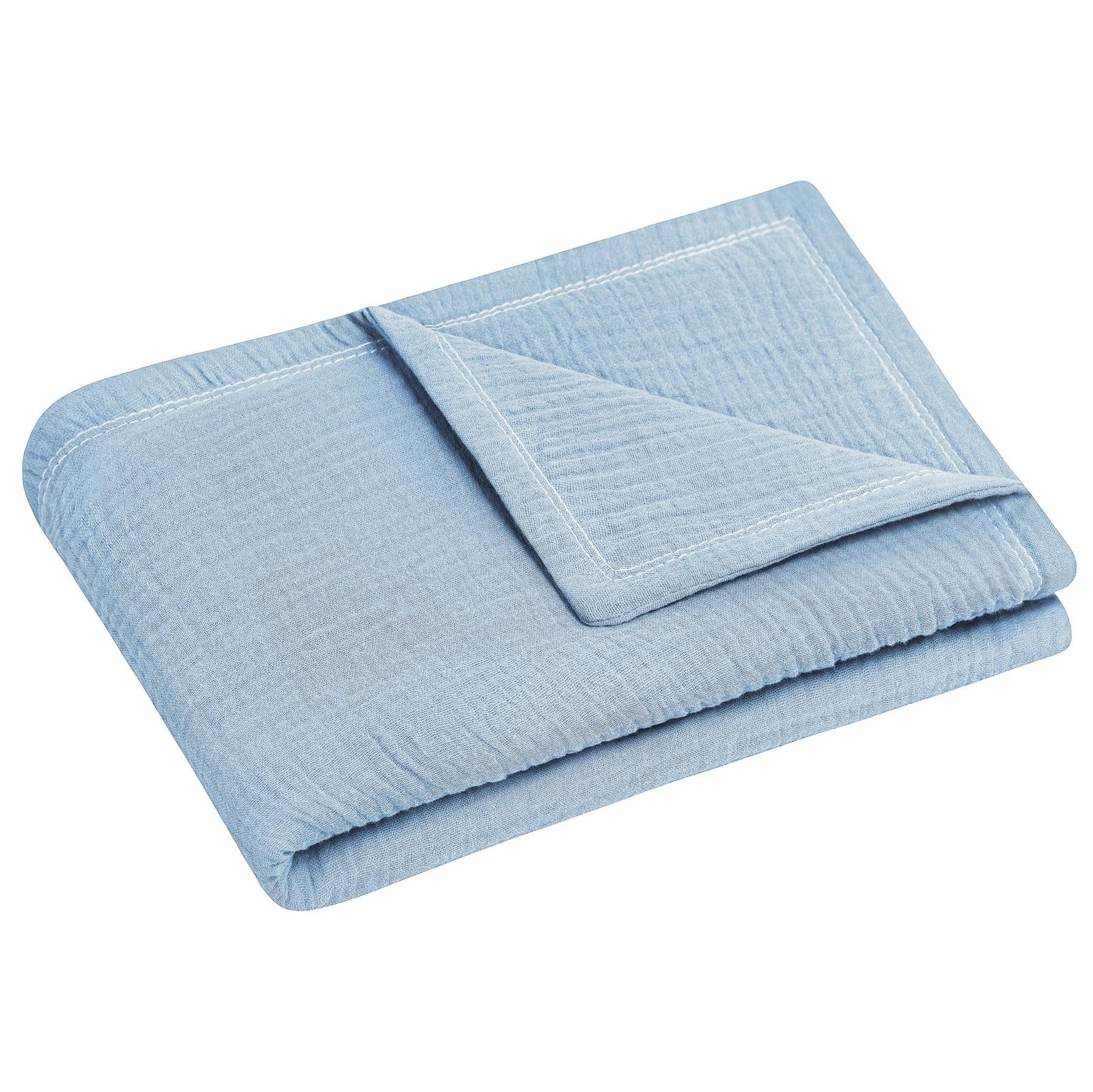 Babydecke denim Kuscheldecke Musselin 70x100, Julius Zöllner, Kuscheldecke Musselin 70x100
