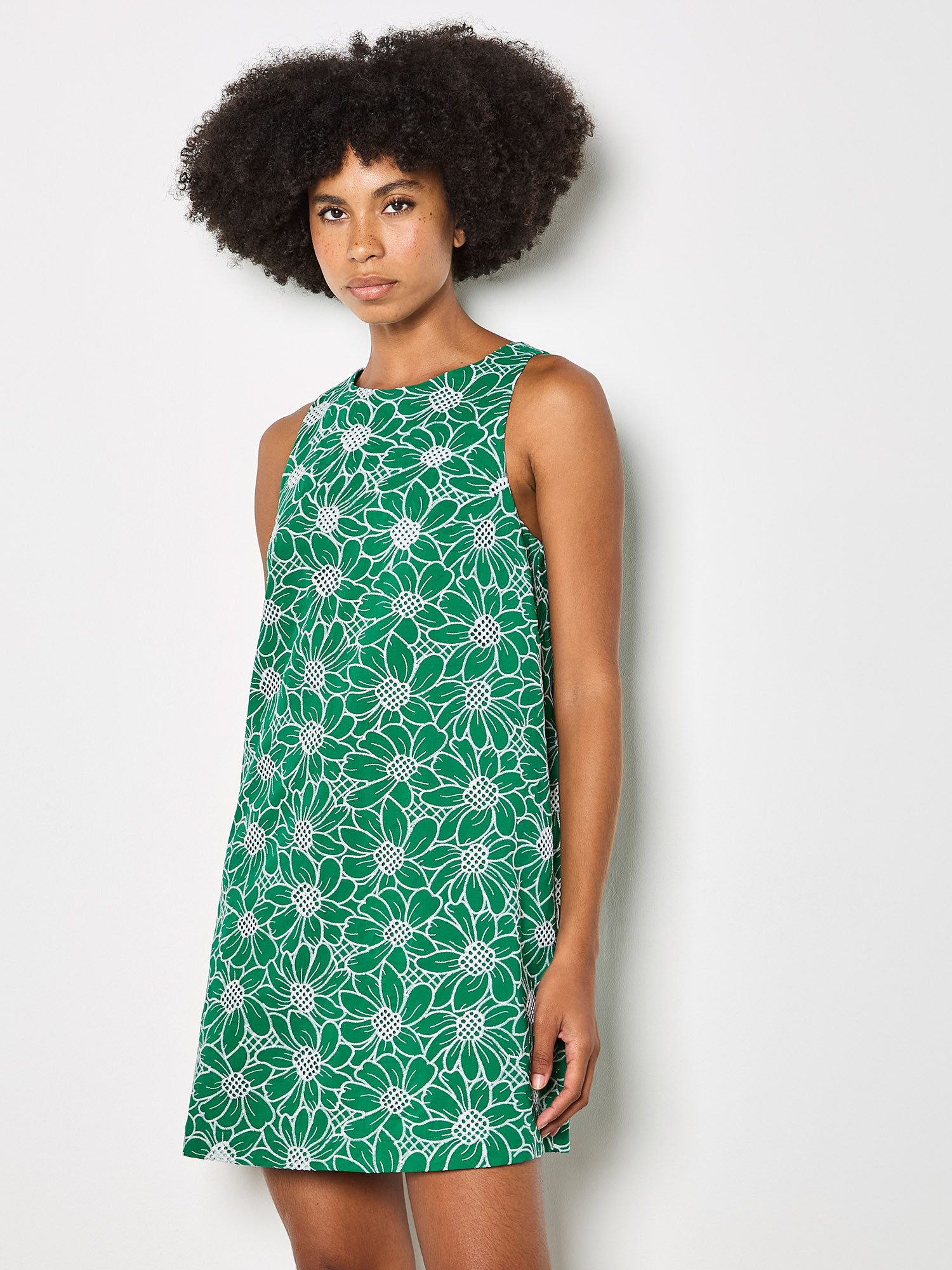 Apricot Minikleid Mini-Etuikleid mit Blumenstickerei