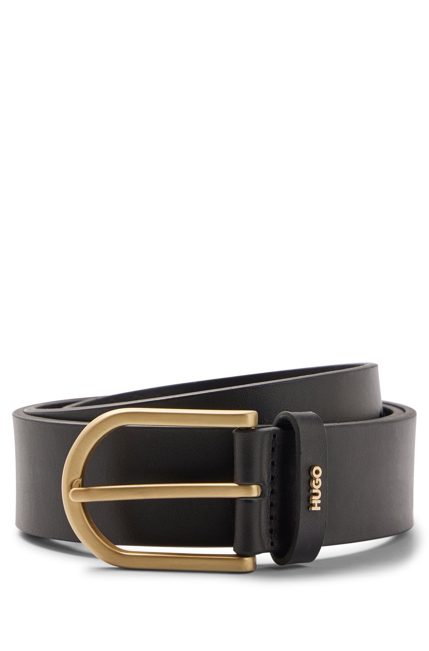 35cm Zoey Belt mit Ledergürtel Verschluss am HUGO Boss-Prägung Black kontrastfarbener