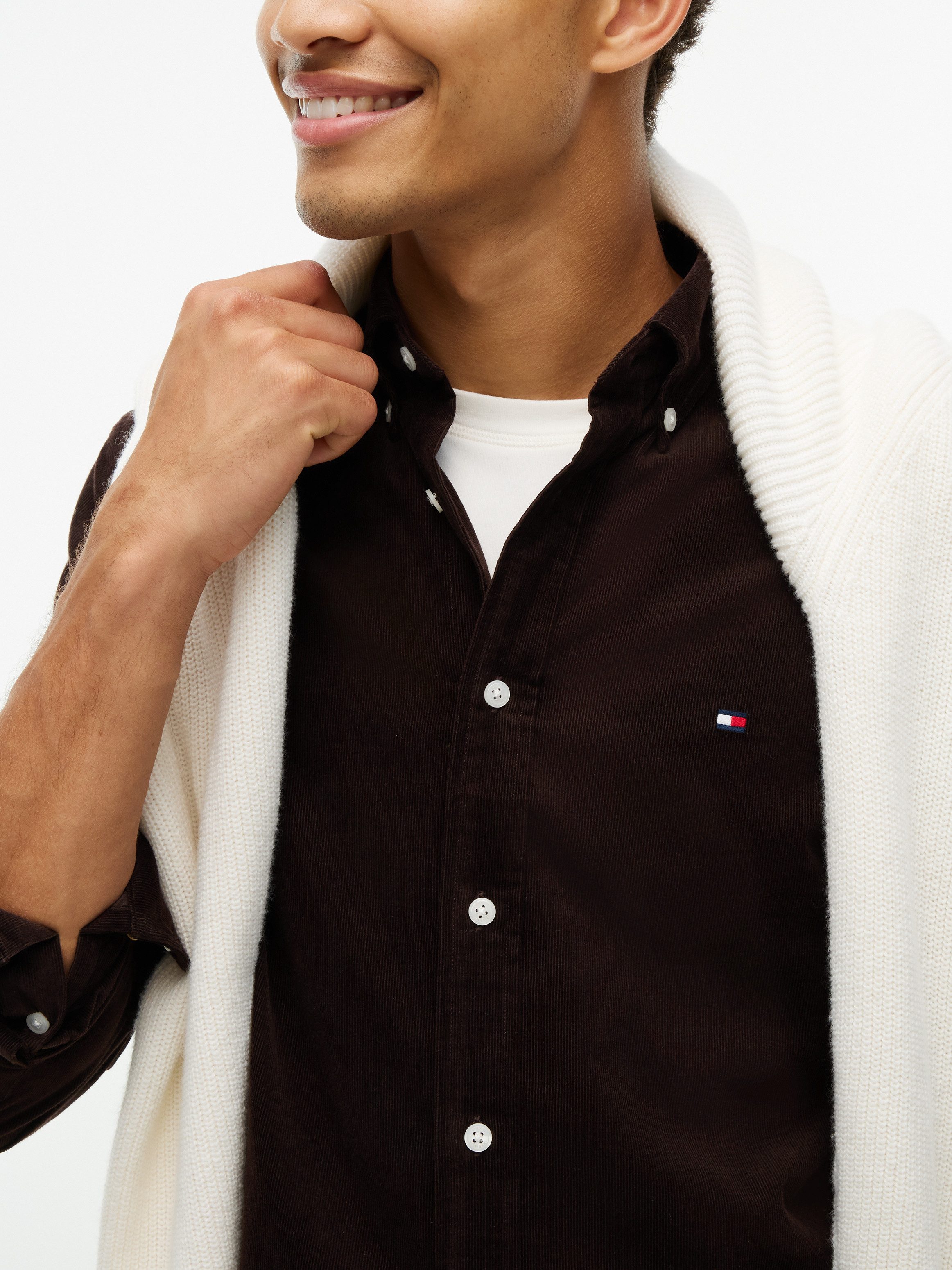 Tommy Hilfiger Langarmhemd SOLID CORDUROY SHIRT Regular Fit Cord