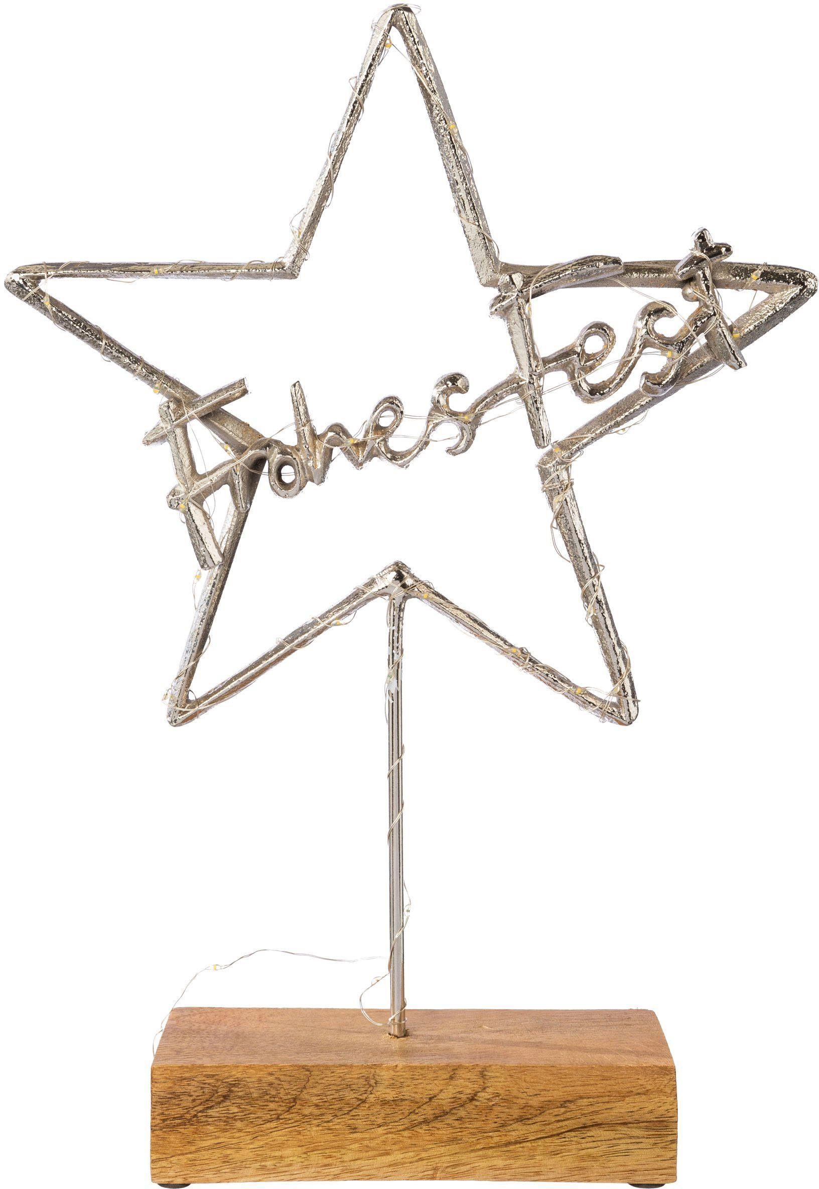 Creativ deco Dekoobjekt LUMEN, Deko-Stern mit Schriftzug "Frohes Fest" (1 S günstig online kaufen