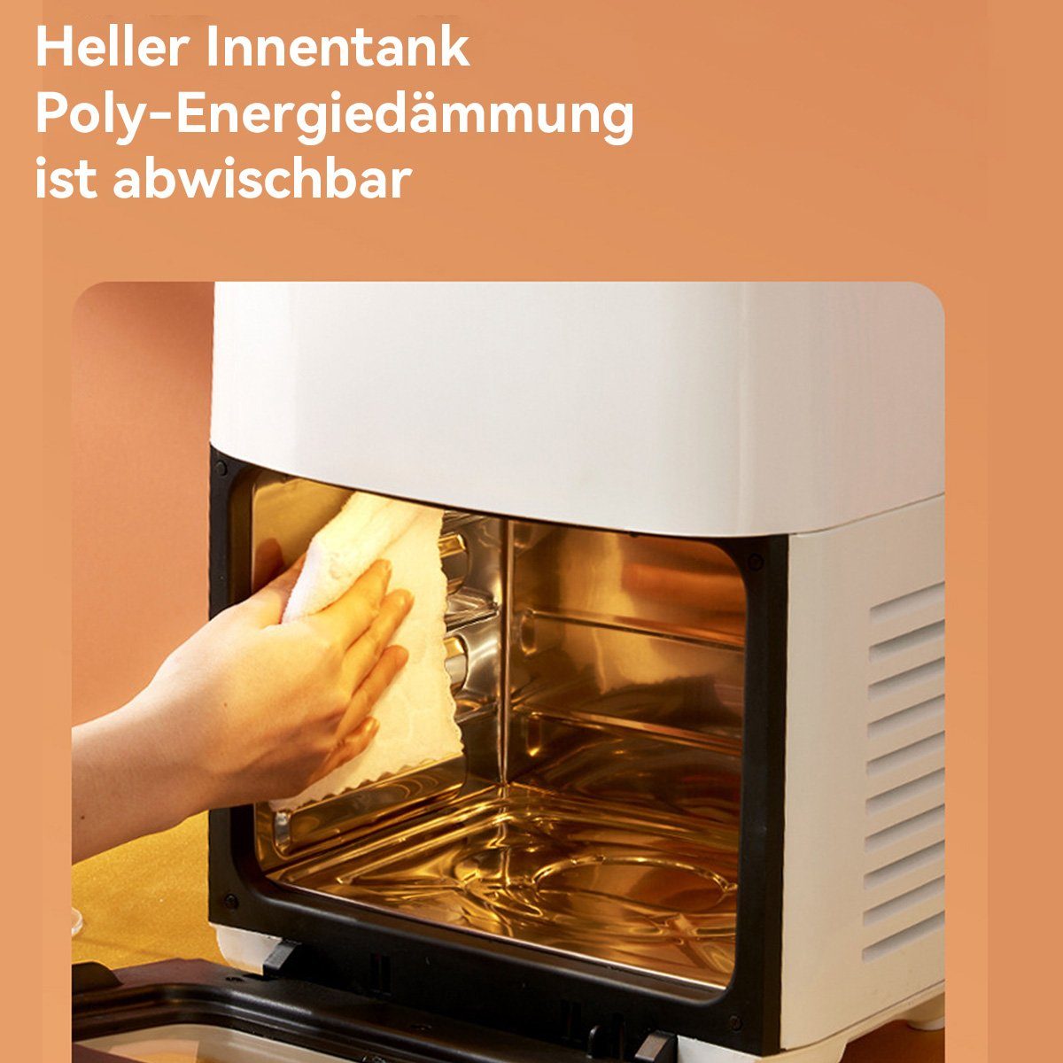 DOPWii Heißluftfritteuse Luftfritteuse,15L Air fryer Schwarz W Fritteuse,Heißluft-ofen,Edelstahl,1400W, 1400,00
