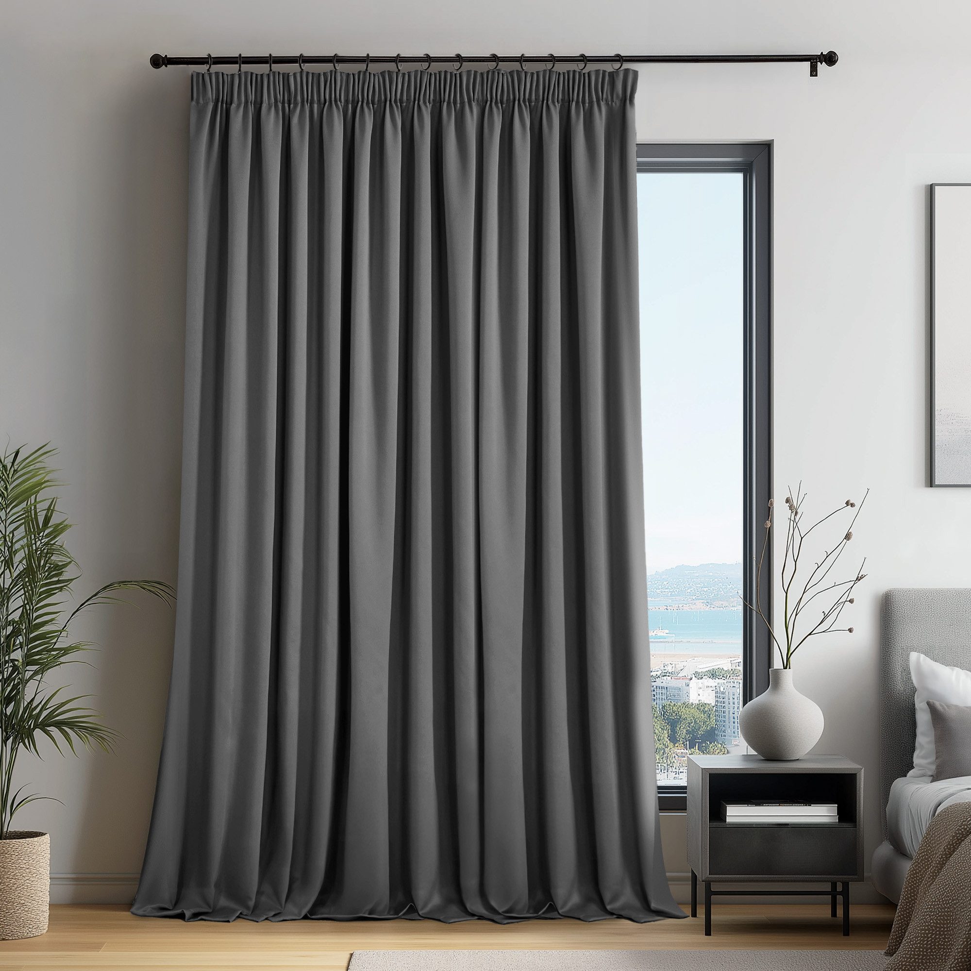 Deconovo Verdunkelungsvorhang Gardinen mit Kräuselband Blickdicht Vorhänge Kälteschutz 1 Stück, Vorhang Verdunkelung Vorhänge Kälteschutz Schlafzimmer Thermovorhang