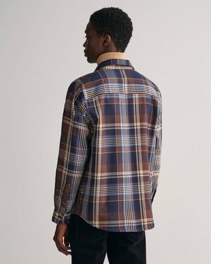 Gant Langarmhemd Herren Hemdjacke HEAVY TWILL CHECK OVERSHIRT (1-tlg)