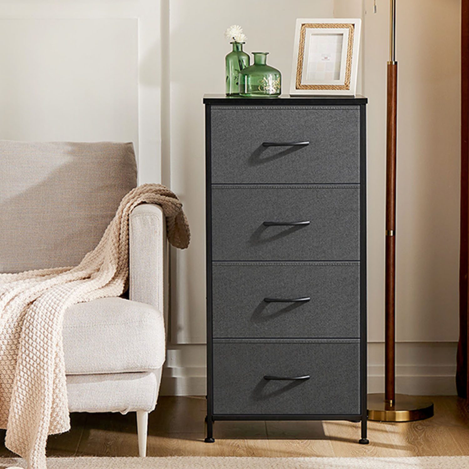 SURFOU Sideboard Kommode mit 4 Schubladen Sideboard Mehrzweckschrank Schubl günstig online kaufen