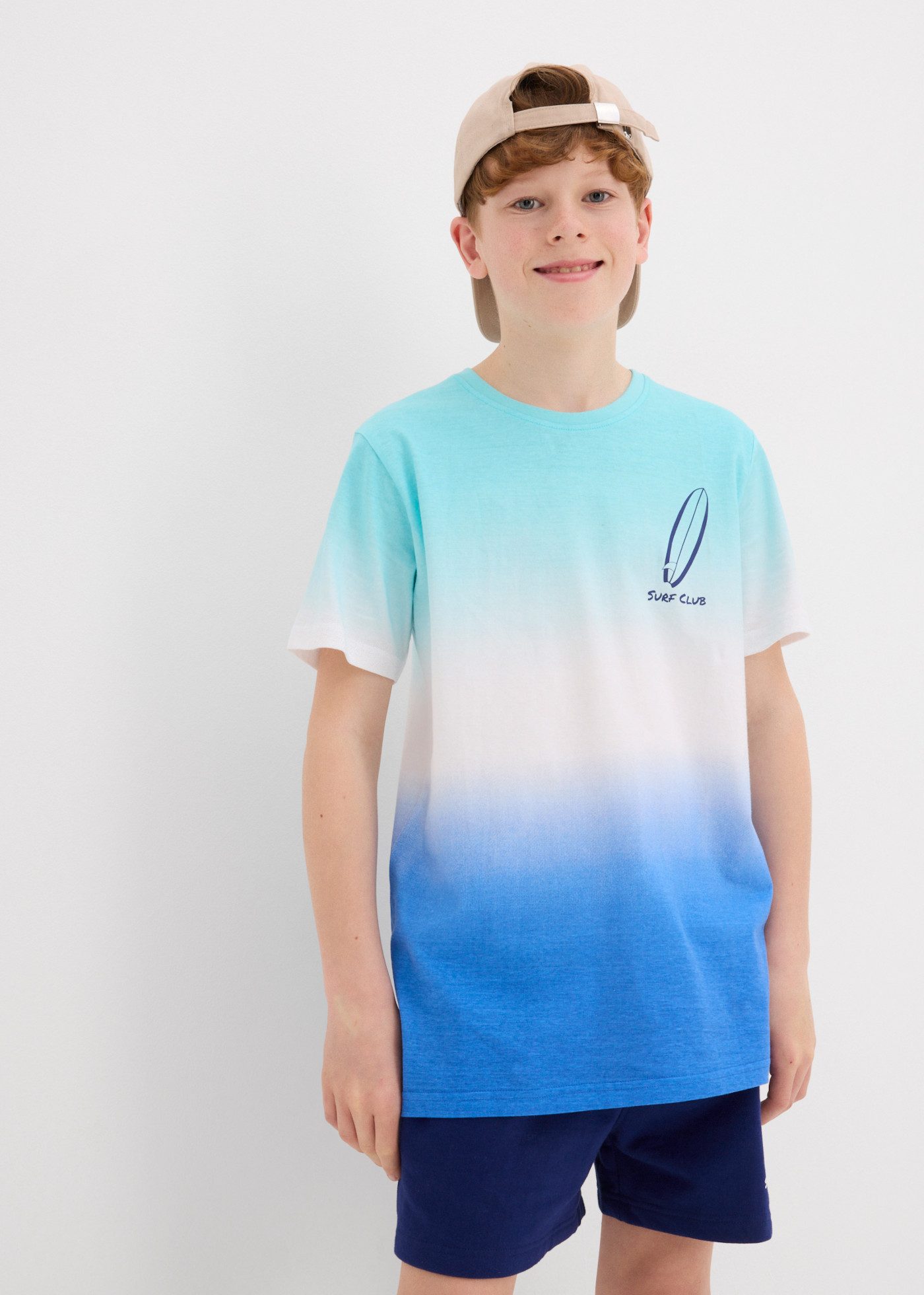 bonprix T-Shirt aus hautfreundlicher Baumwolle, Regular Fit, Kurzarm-Design