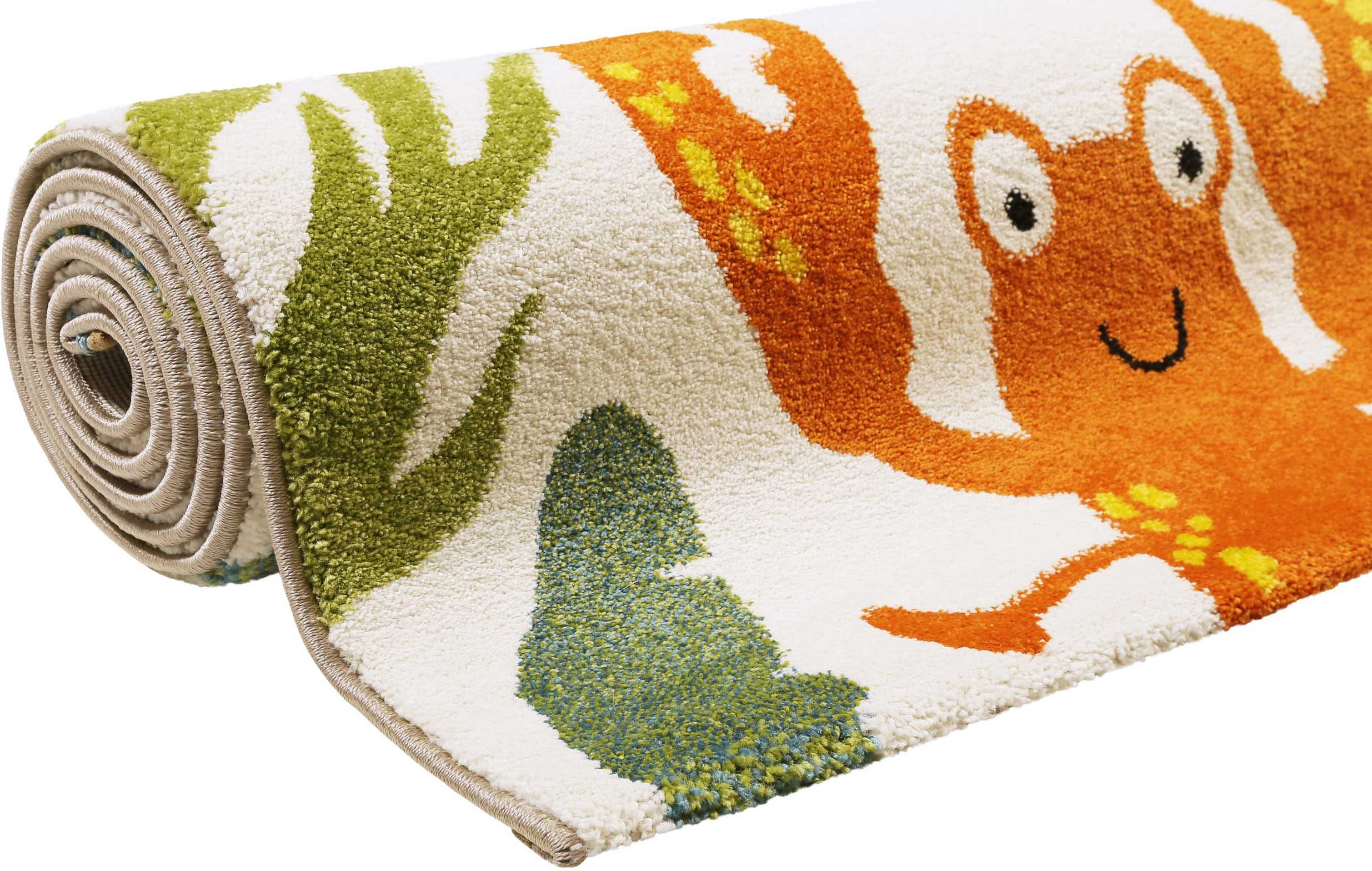 Esprit Kinderteppich Waterworld ESP-21073, rechteckig, Höhe: 13 mm, buntes Strandmotiv, Kurzflor, Krabbe & co.