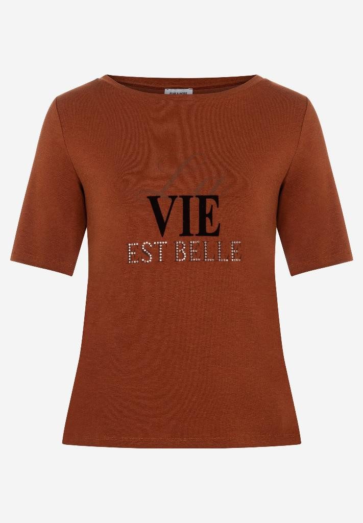 MORE&MORE Kurzarmshirt T-Shirt mit Wording