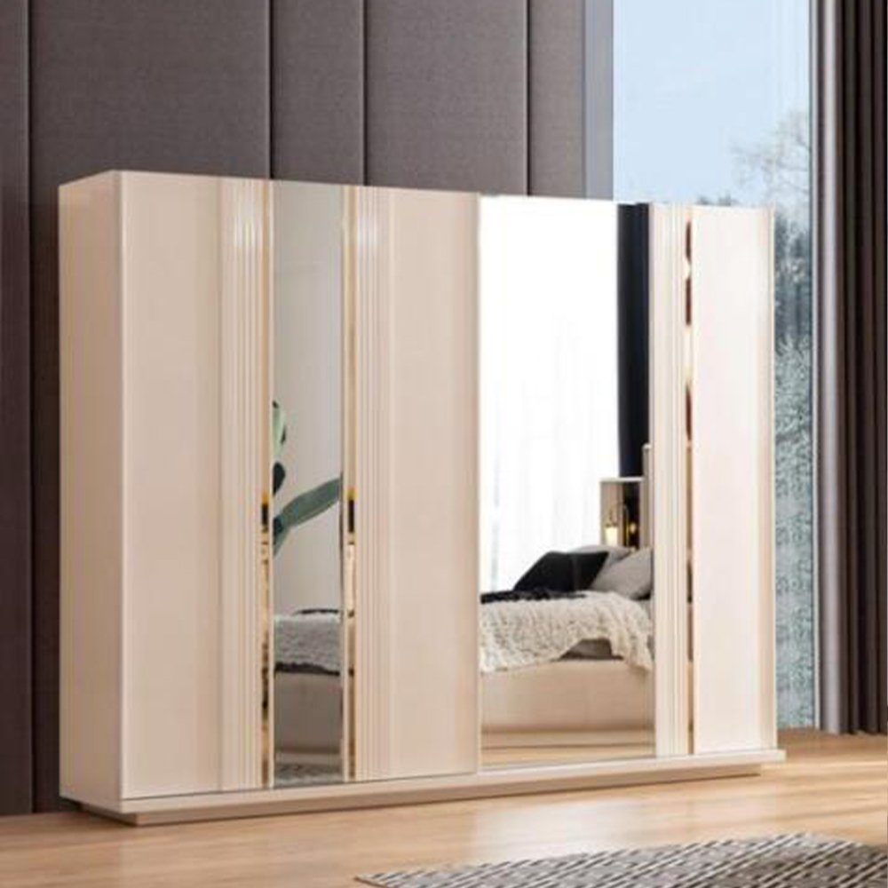 Kleiderschrank Made Neu In Europe Schlafzimmer Holzmöbel Kleiderschränke Moderne JVmoebel Schrank Luxus Beige