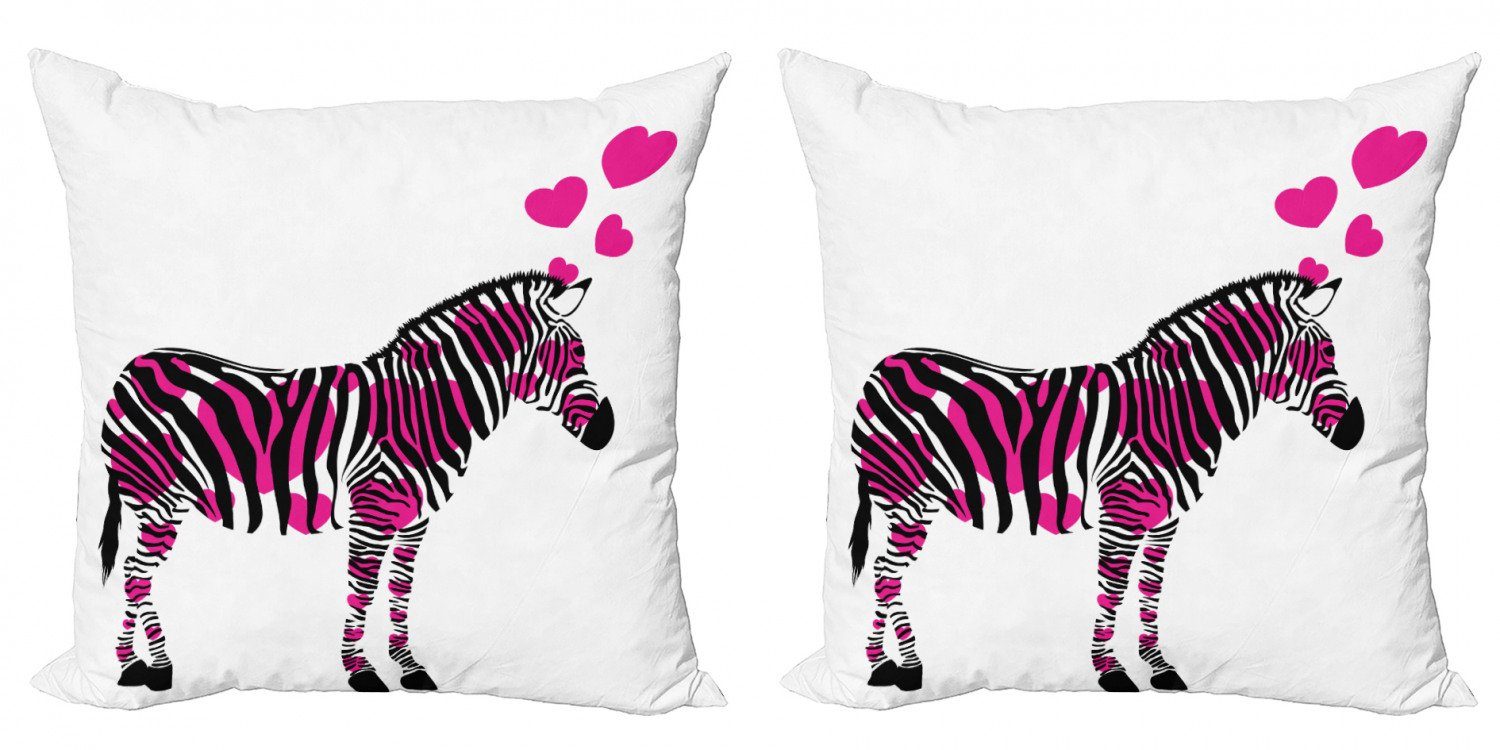Modern Stück), Doppelseitiger Zebra Accent Romantisches rosa Tier Abakuhaus Kissenbezüge Digitaldruck, (2