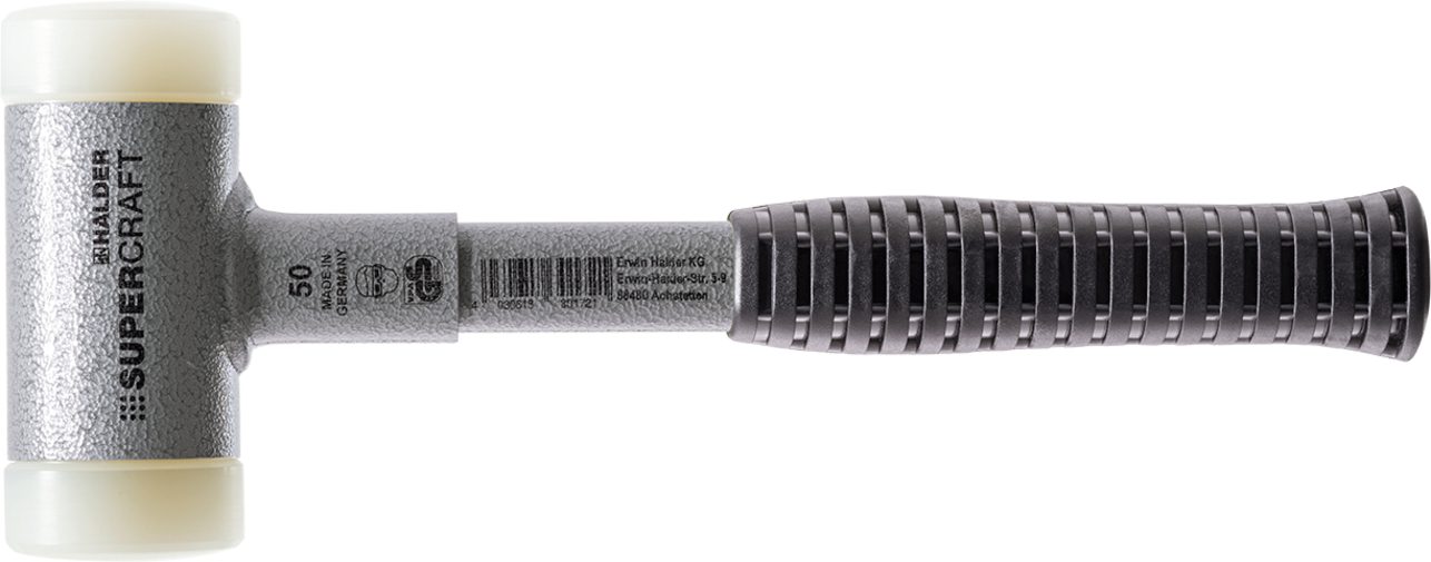 Halder KG Hammer bruchsicherem 40 mm mit SUPERCRAFT-Schonhämmer, Stahlrohrstiel