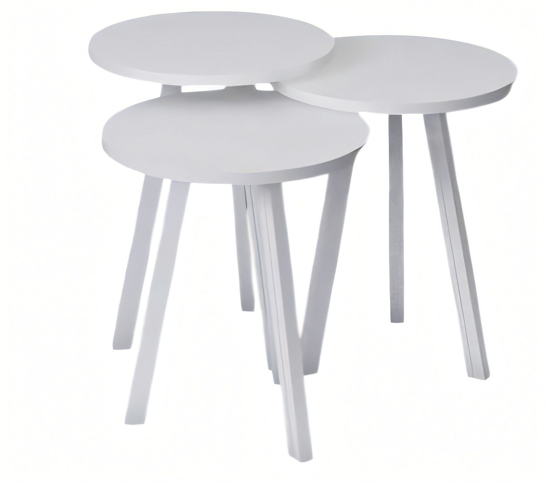 Xlmoebel Satztisch Weißes Holz Couchtisch-Set im modernen Design von XLMOEBEL (Set, 3-teilig), Made in Europa