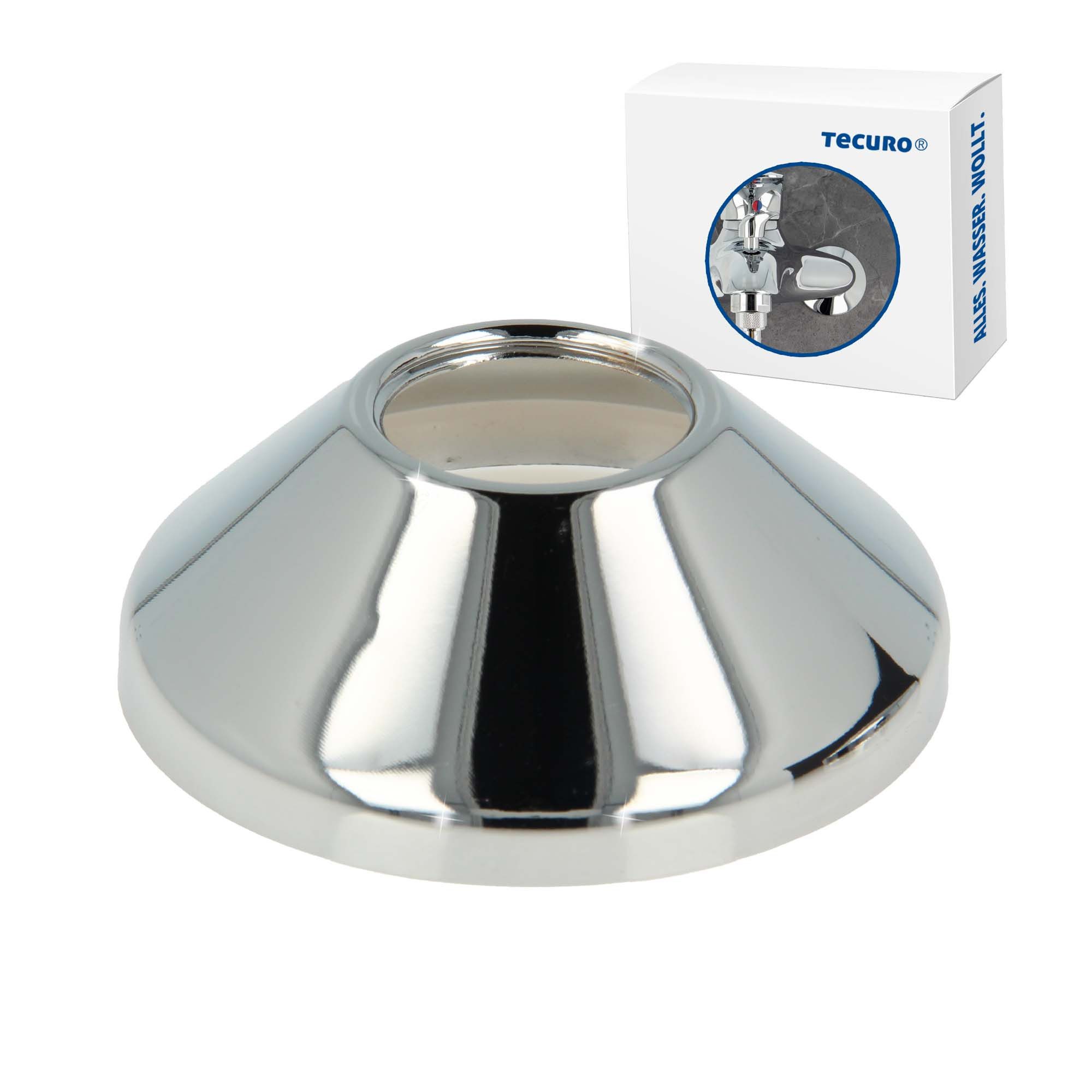 tecuro Badarmatur Gewinderosette, konische Bauform 3/4 Zoll Innengewinde
