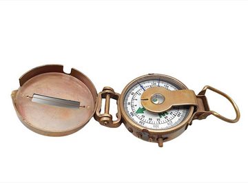 Linoows Dekoobjekt Kompass, Peil- und Marschkompass, Retro Scheibenkompass, In einer Holzbox