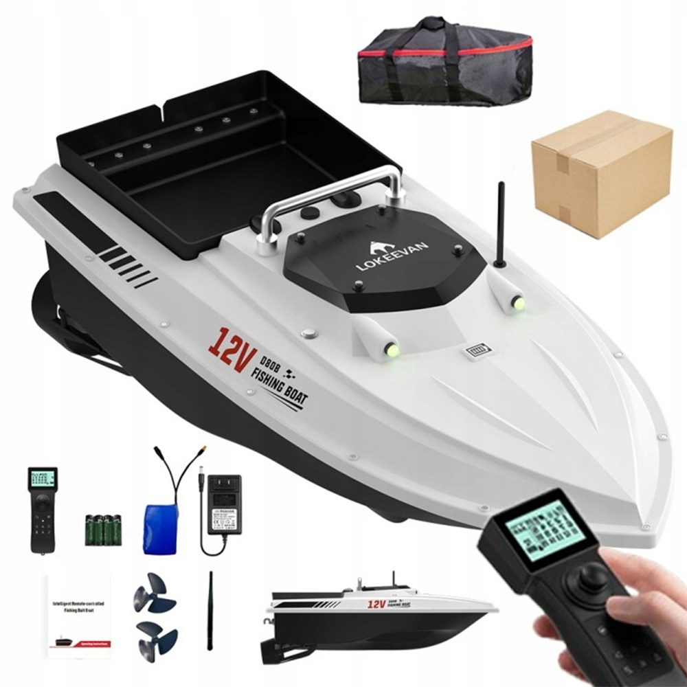 LOKEEVAN RC-Boot D80B, GPS + BeiDou-Navigation,Leistungsstarker Doppelmotor, bis 3,6m/s,500m