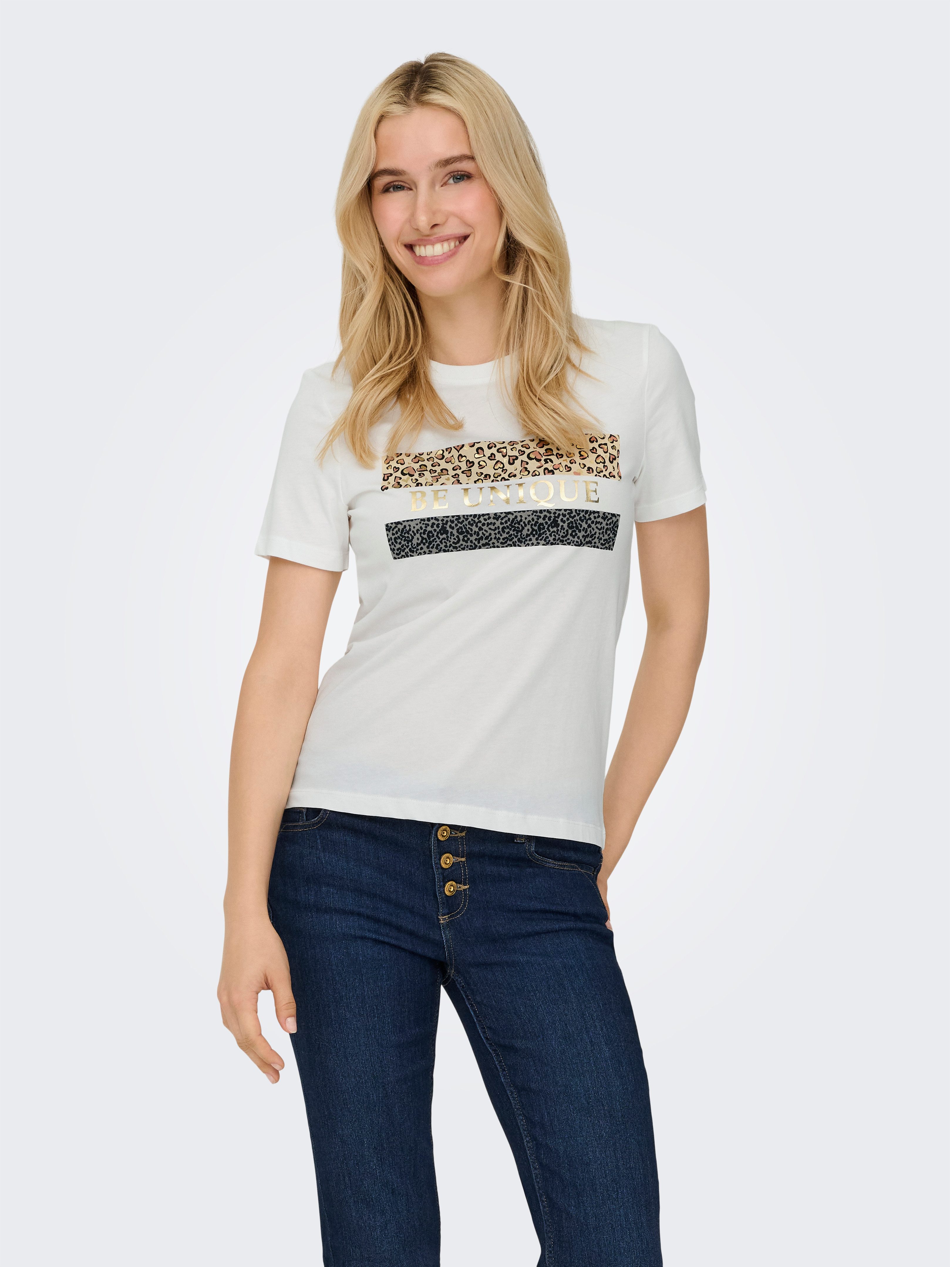 ONLY Kurzarmshirt ONLTANYA LIFE REG S/S LEO PRINT TOP JRS günstig online kaufen