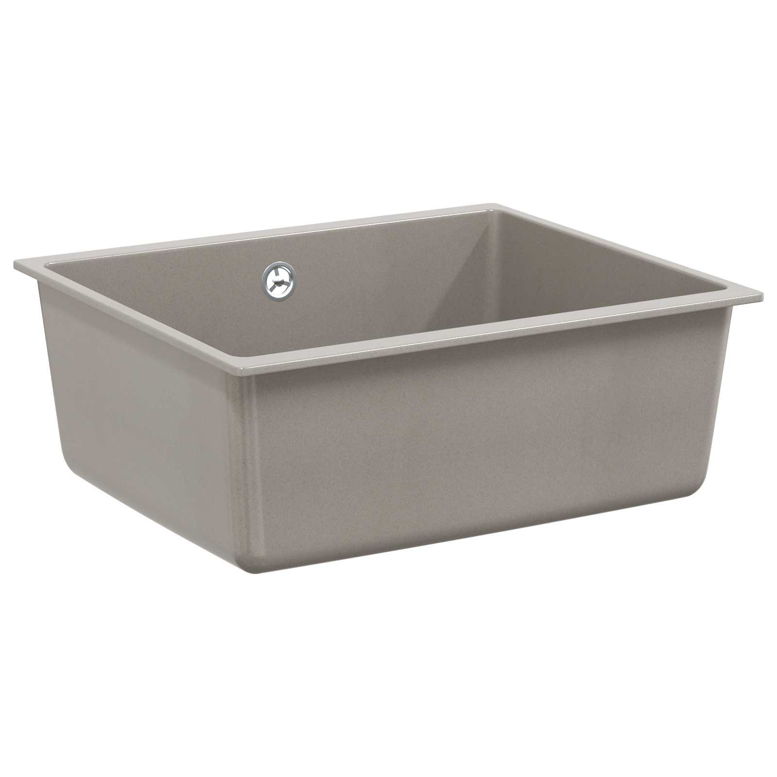 vidaXL Granitspüle Waschbecken 80% Quarz und 20% Harz 530 x 460 mm Grau, Rechteckig, 5/530 cm, (1 St)