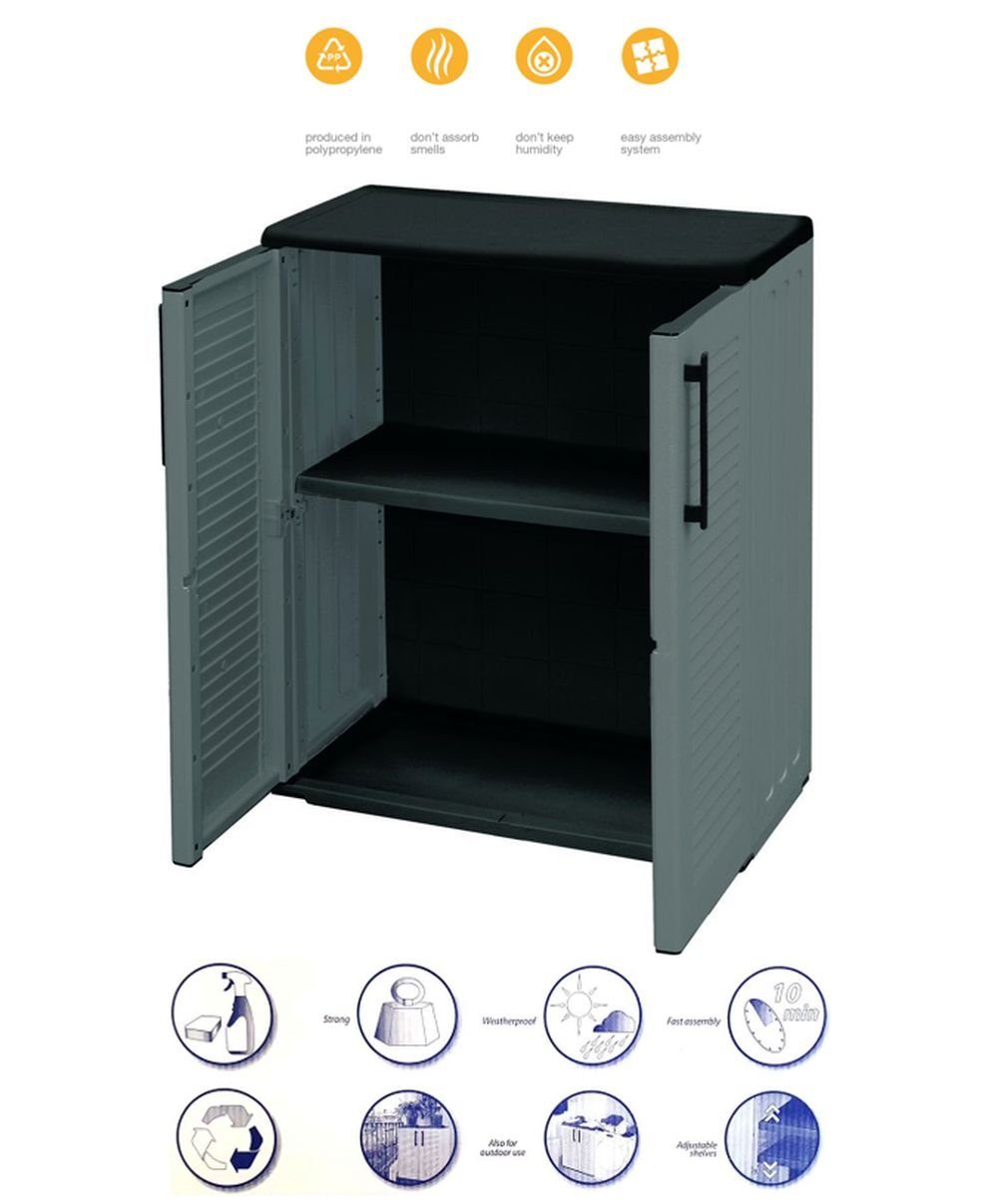 GarPet GartenGeräteschrank Gartenschrank Kunststoff Balkon Schrank