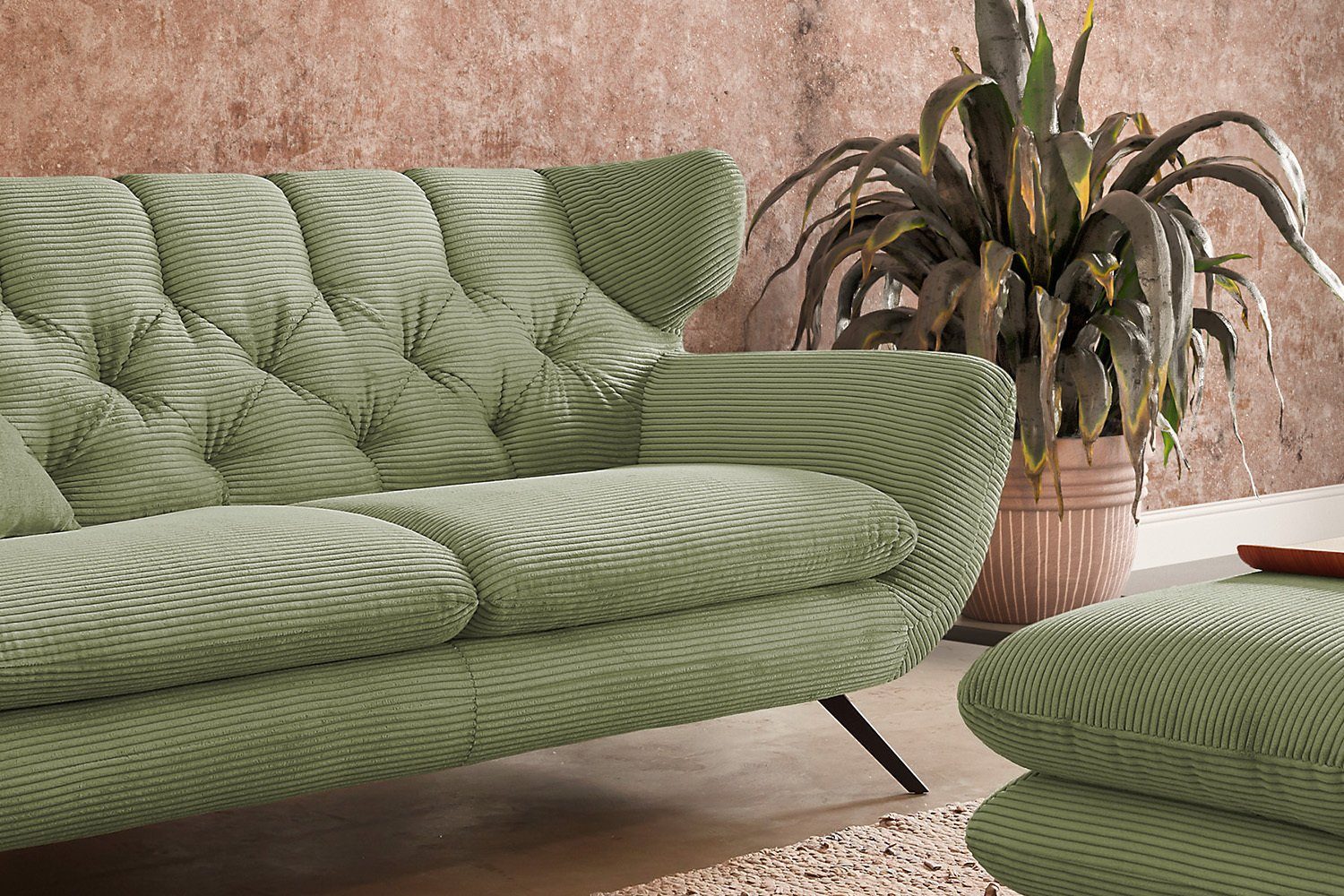 CHARME, Sofa Farben od. Cord KAWOLA Velvet 3-Sitzer versch.