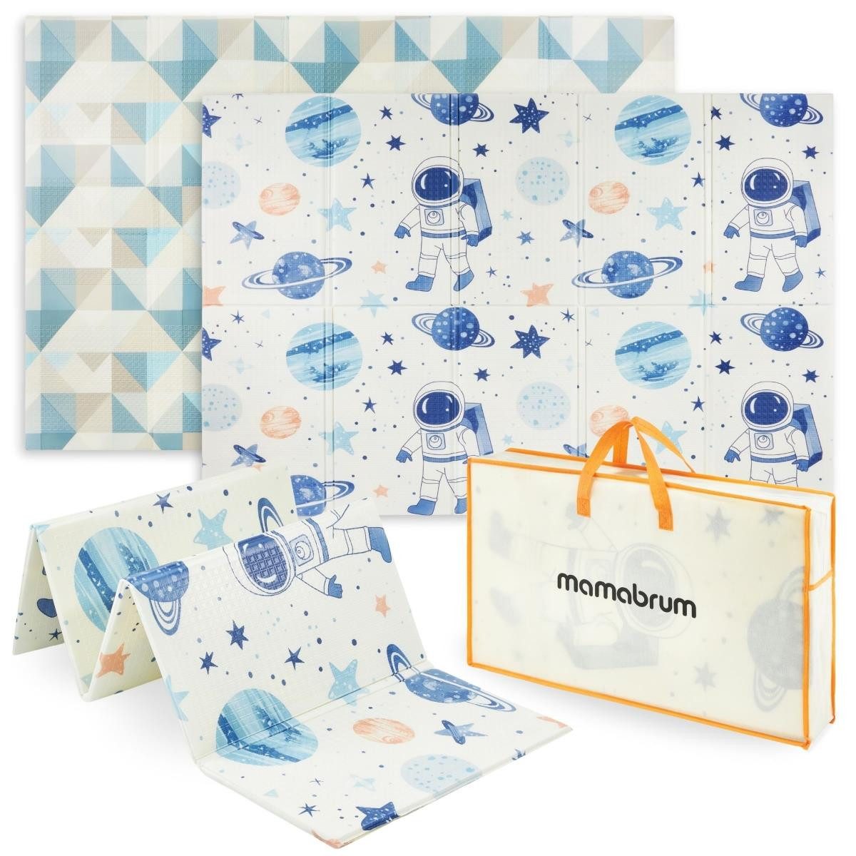 Mamabrum Spiel-Parkhaus Doppelseitig faltbare Schaumstoffmatte 180 x 120 x 1cm