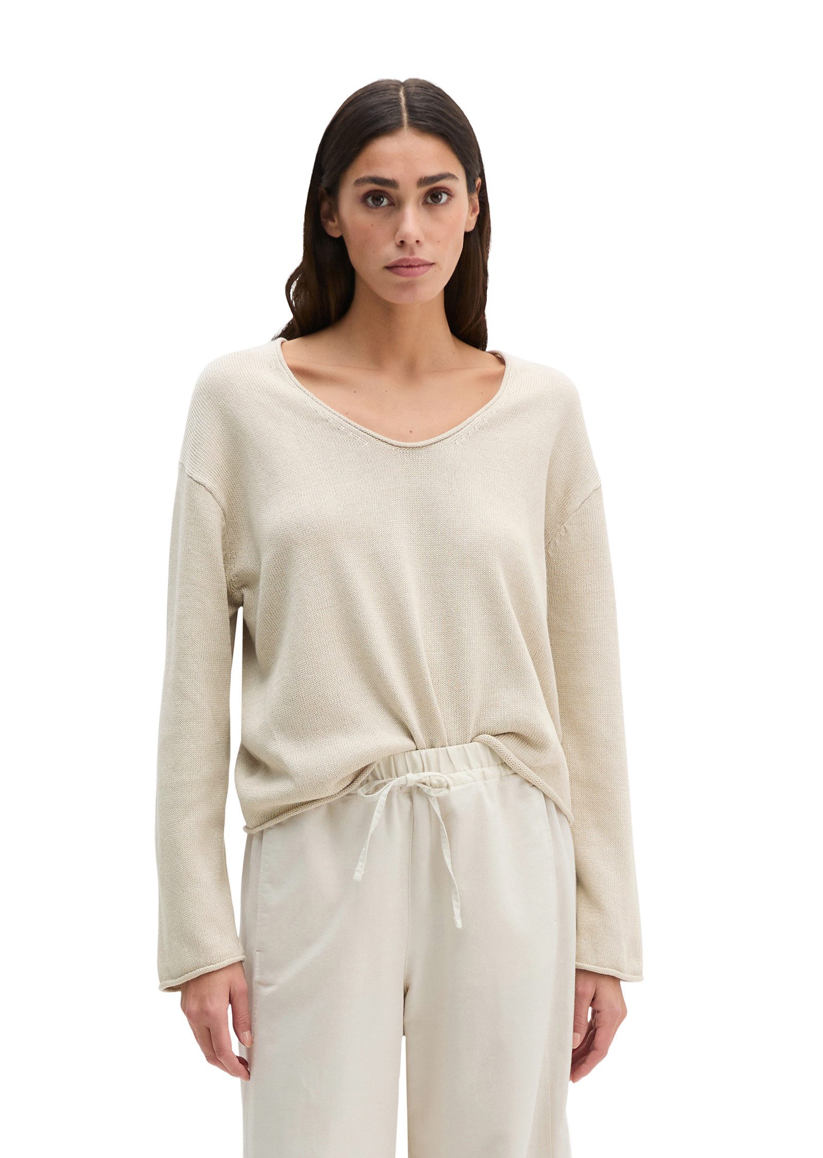 Marc O'Polo Strickpullover aus Organic Cotton-Leinen-Mix