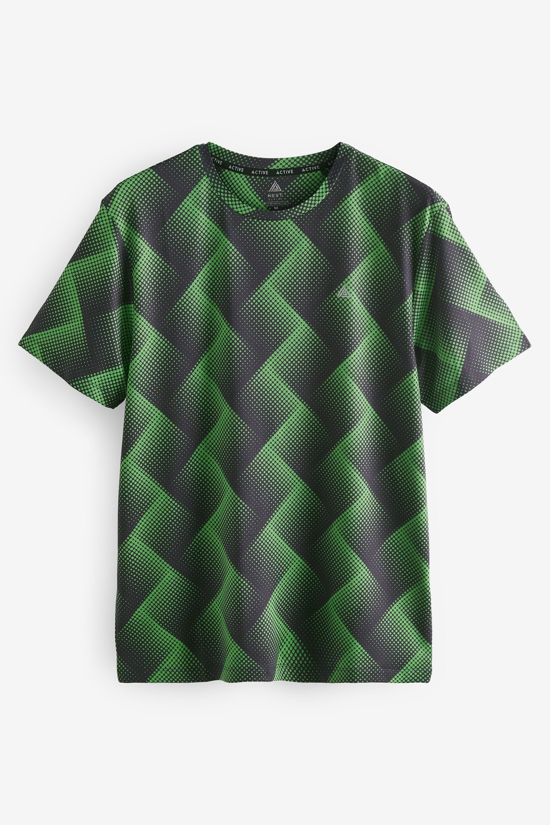 Next Trainingsshirt Sportshirt mit Aufdruck Black/Green (1-tlg)