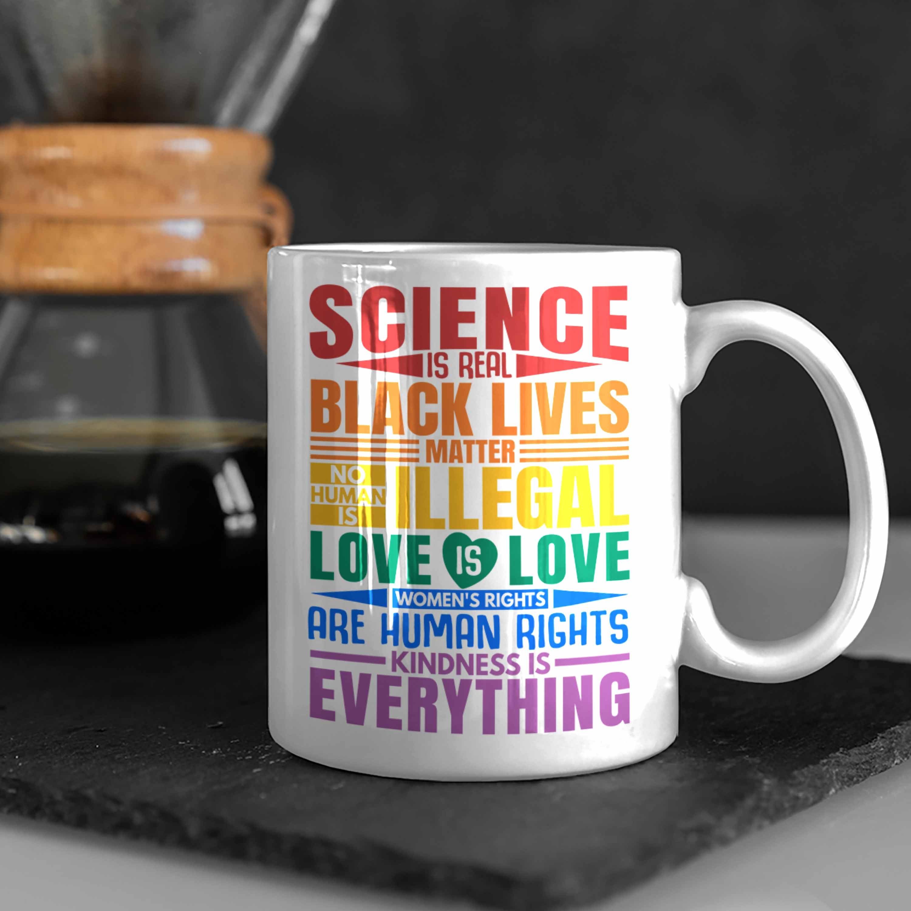 Geschenk für Transgender Real Lives LGBT Weiss Black Lustige Is Schwule Science Regenbogen Lesben Tasse Grafik - Regenbogen Tasse Trendation Trendation