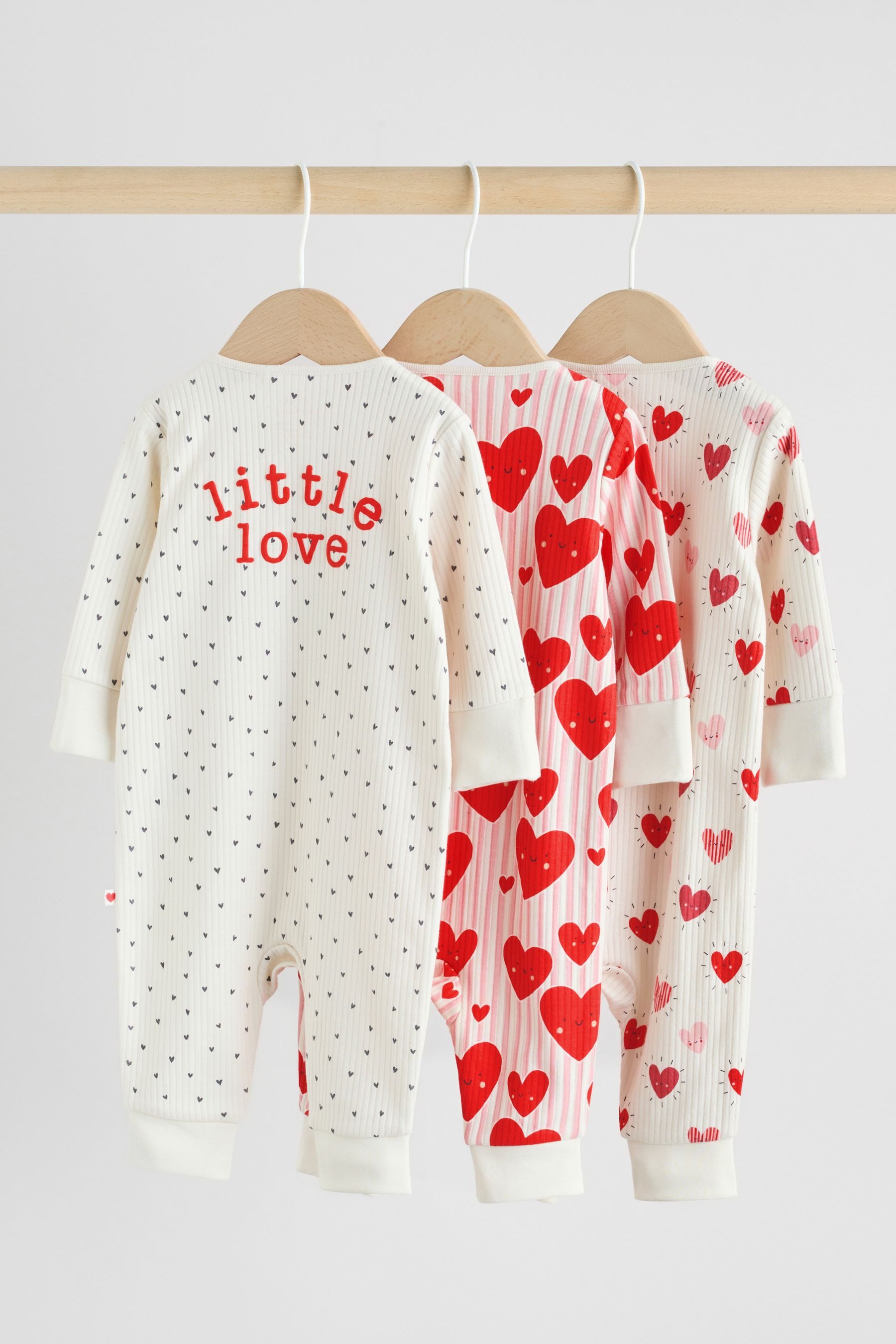 Next Schlafoverall Babyschlafanzüge mit Zweiwege-RV, 3er-Pack (3-tlg)