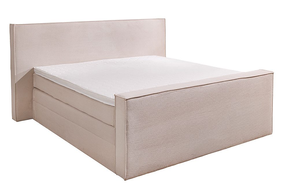 riess-ambiente Boxspringbett SIGNUM 180x200cm beige · Cord inkl. Topper & M günstig online kaufen