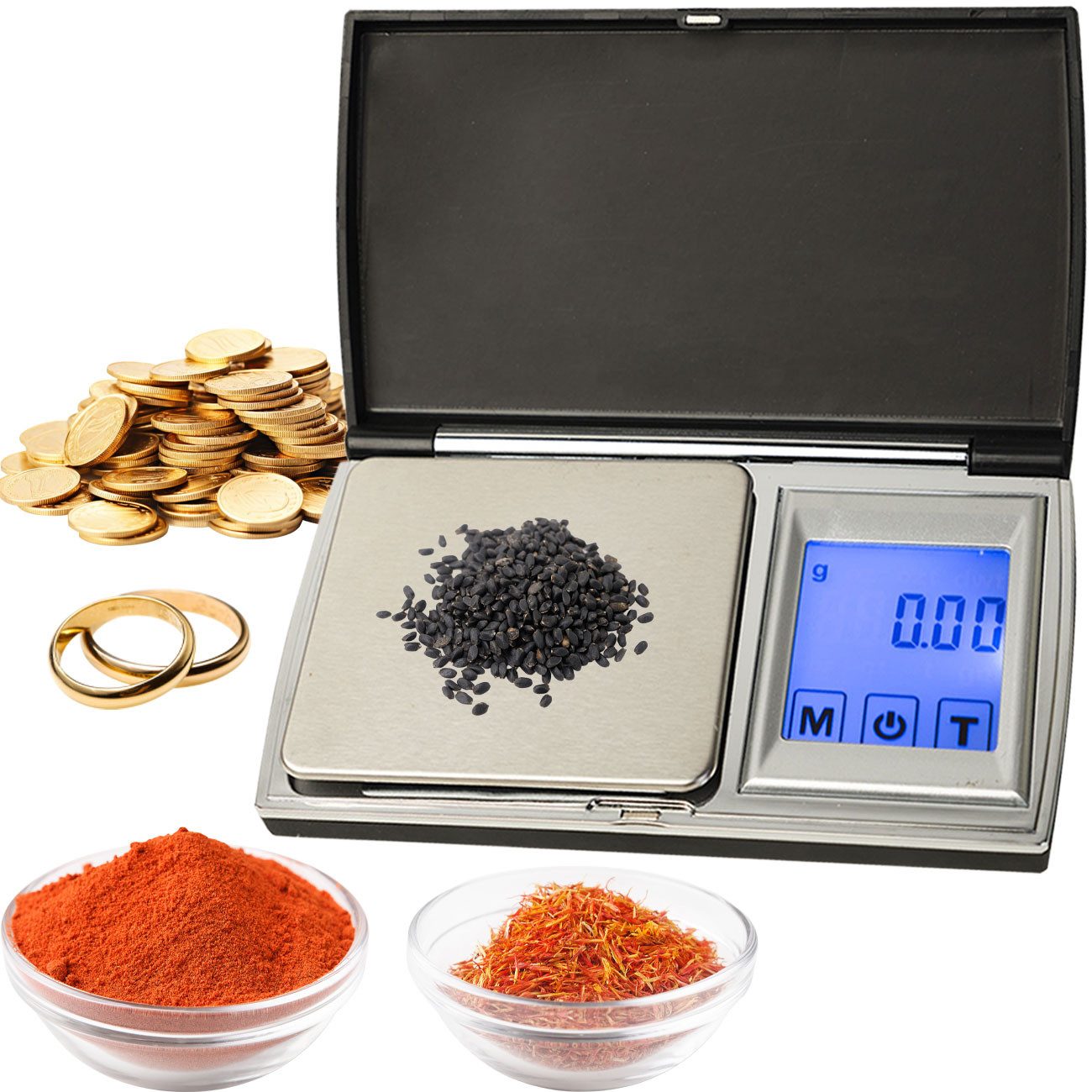 Casativo Feinwaage Digitale Feinwaage (300g/0.01g) mit Touch-Display für Schmuck & Gold, Ideal für Labor, Schmuck, Hobby oder Reise