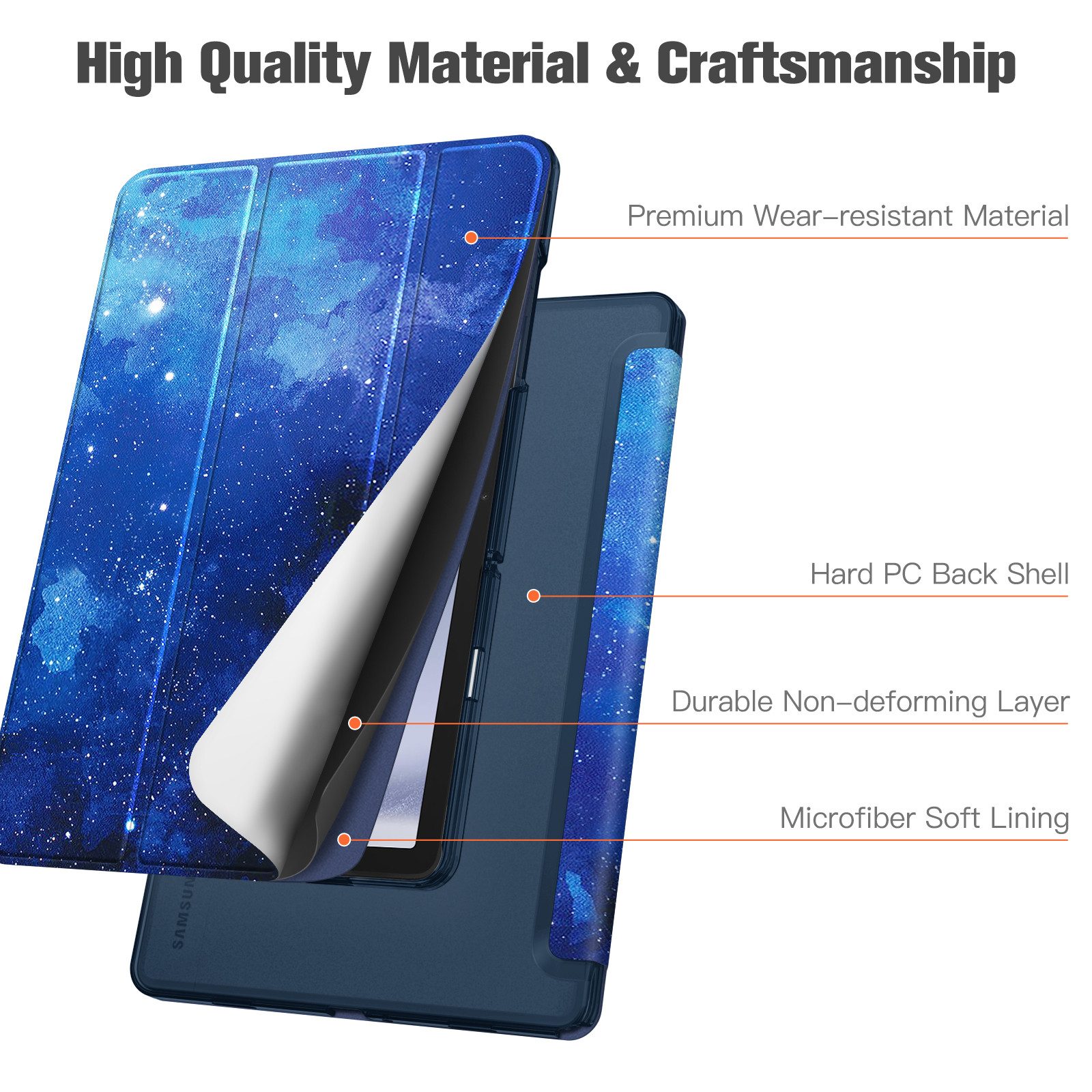 Fintie Tablet-Hülle für Samsung Galaxy Tab A11+ Plus 11" 2025 / Tab A9+ Plus 11 Zoll 2023 11 Zoll, Ultradünn Schutzhülle mit Translucent Rückseite in Matt-Optik – Bild 5 von 5
