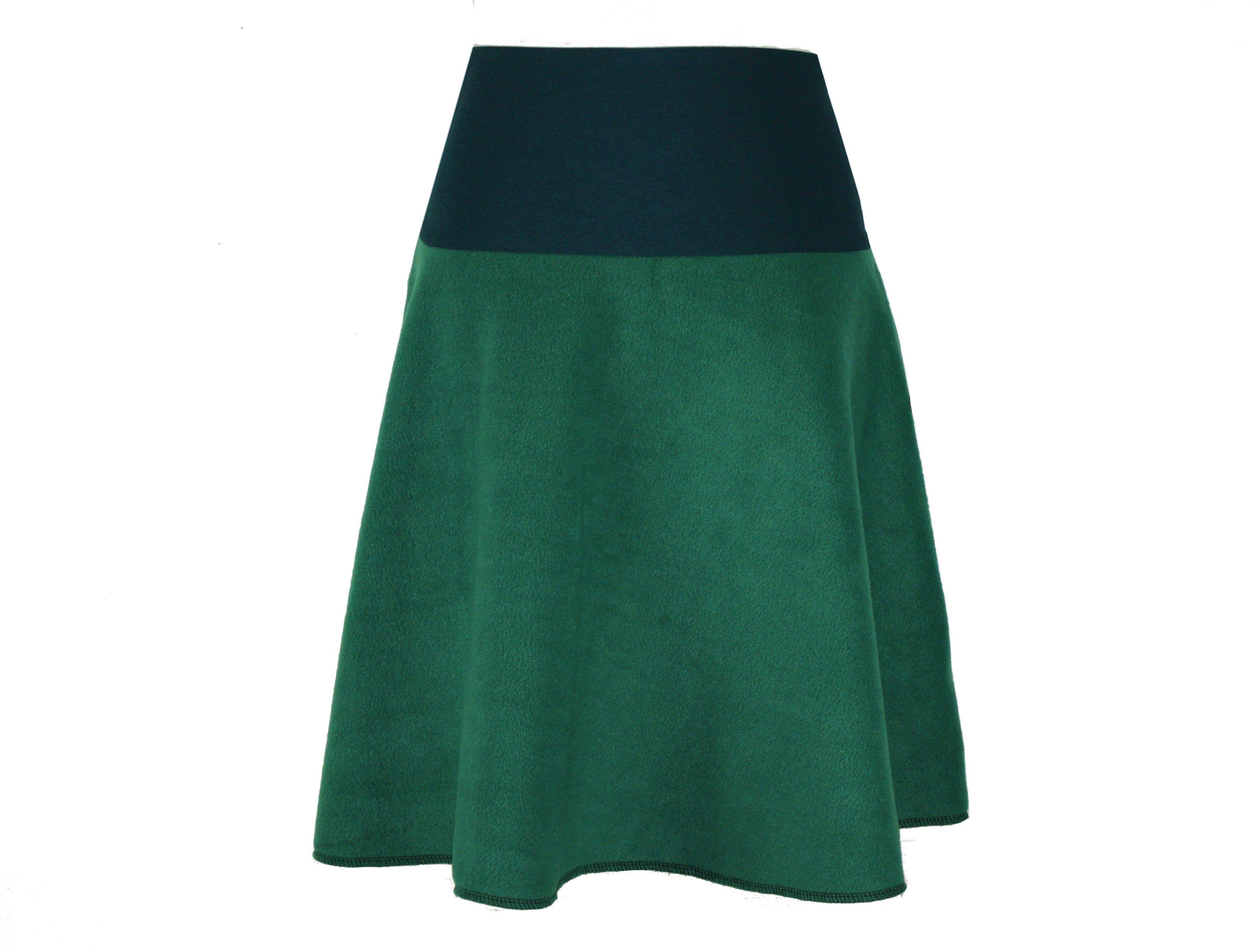 dunkle design A-Linien-Rock Fleece 57cm elastischer Bund