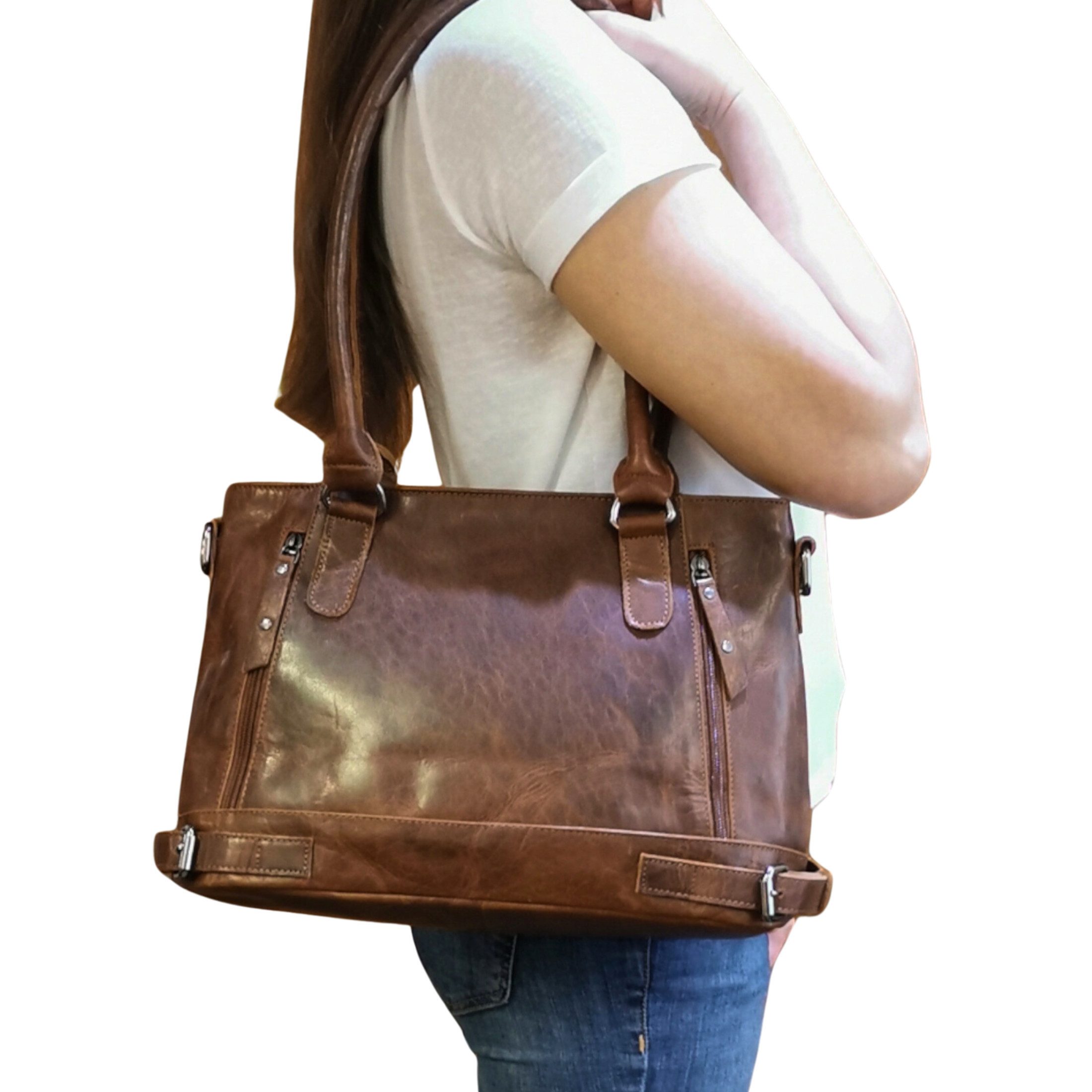 Ella Eisvogel Henkeltasche Große Damen Umhängetasche mit vielen Fächern (Pu günstig online kaufen